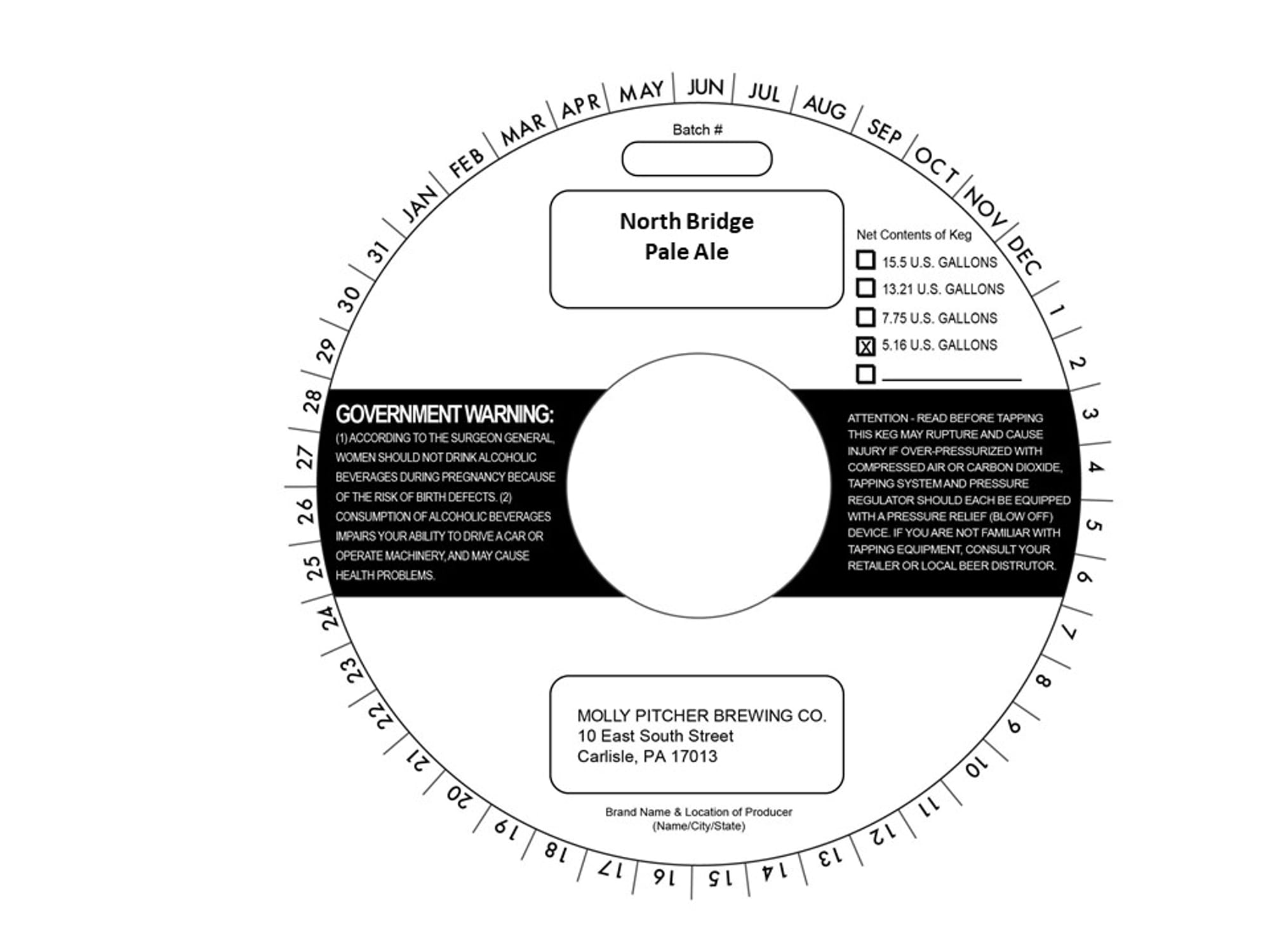 North Bridge Pale Ale by Molly Pitcher Brewing Co. - beer label