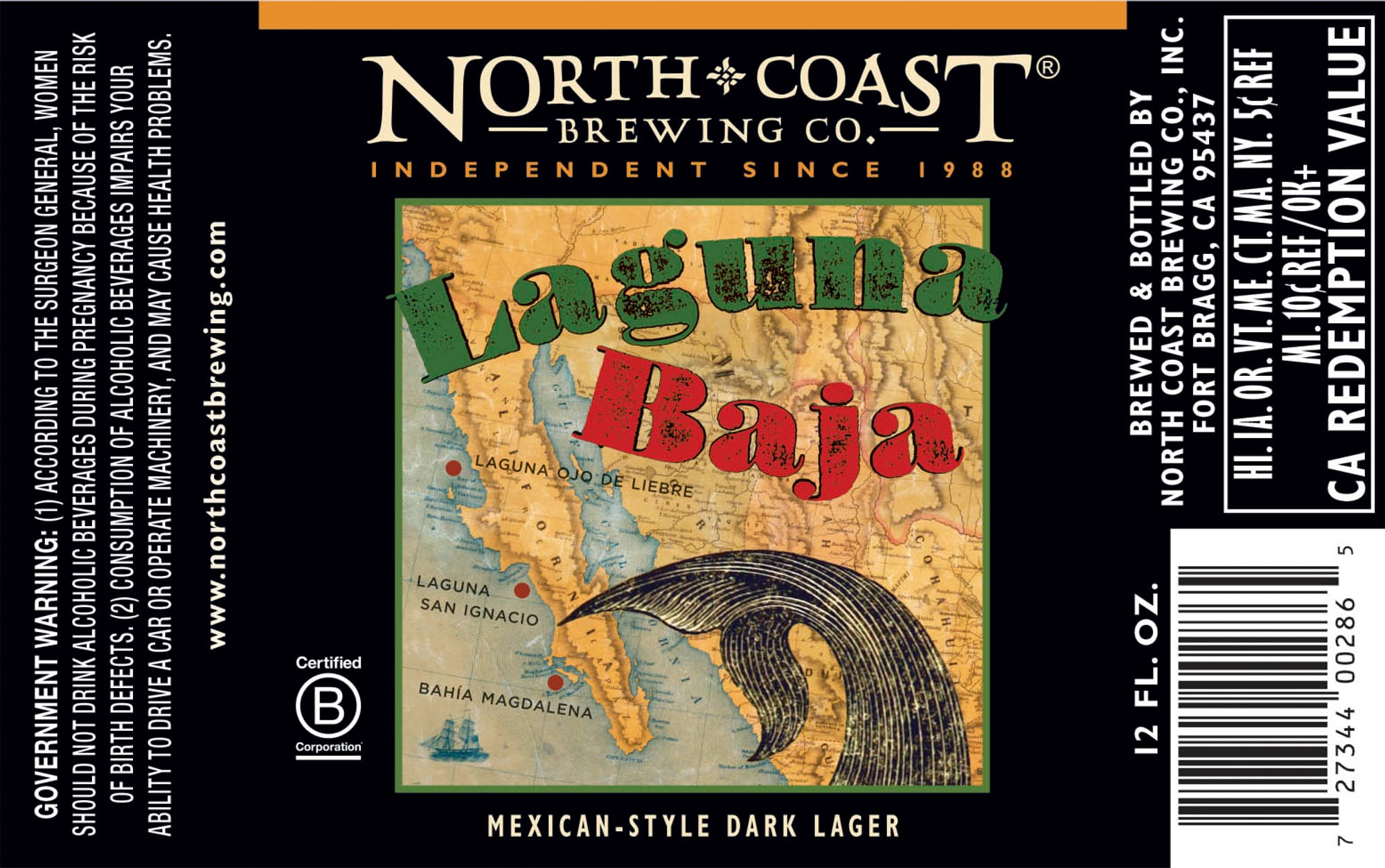 Laguna Baja by North Coast Brewing Co. - beer label