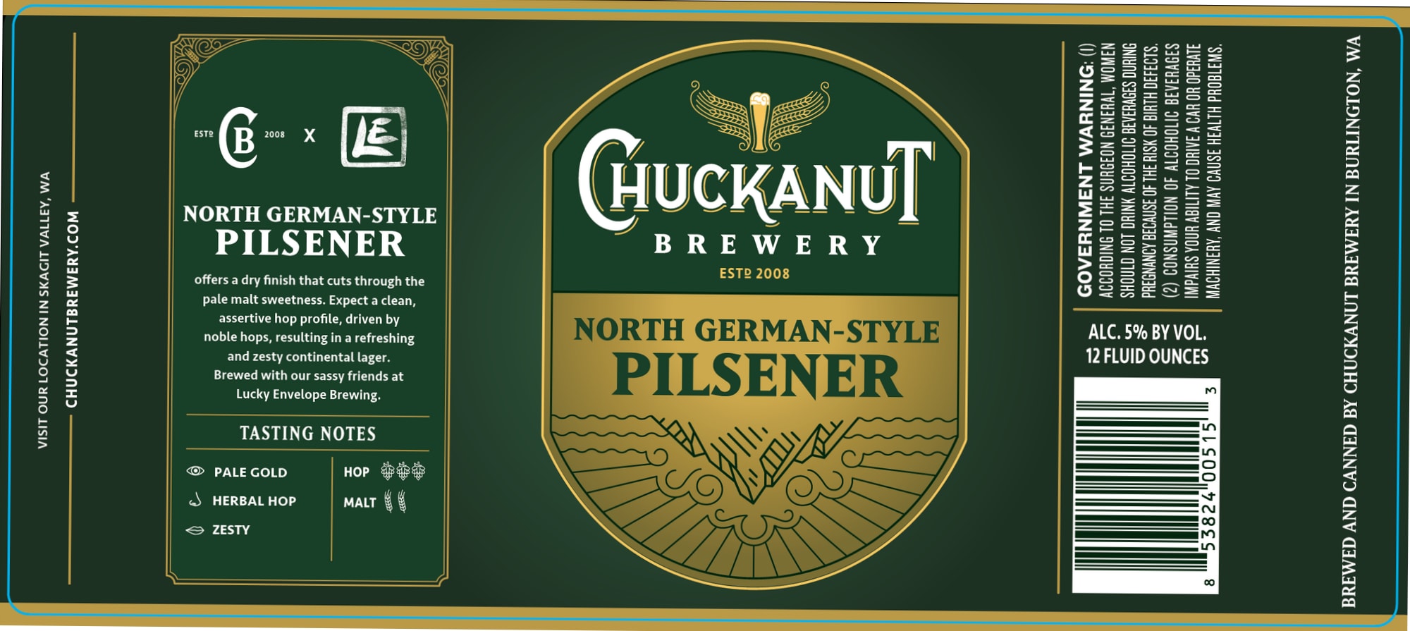 North German-Style Pilsener by Chuckanut Brewery - beer label