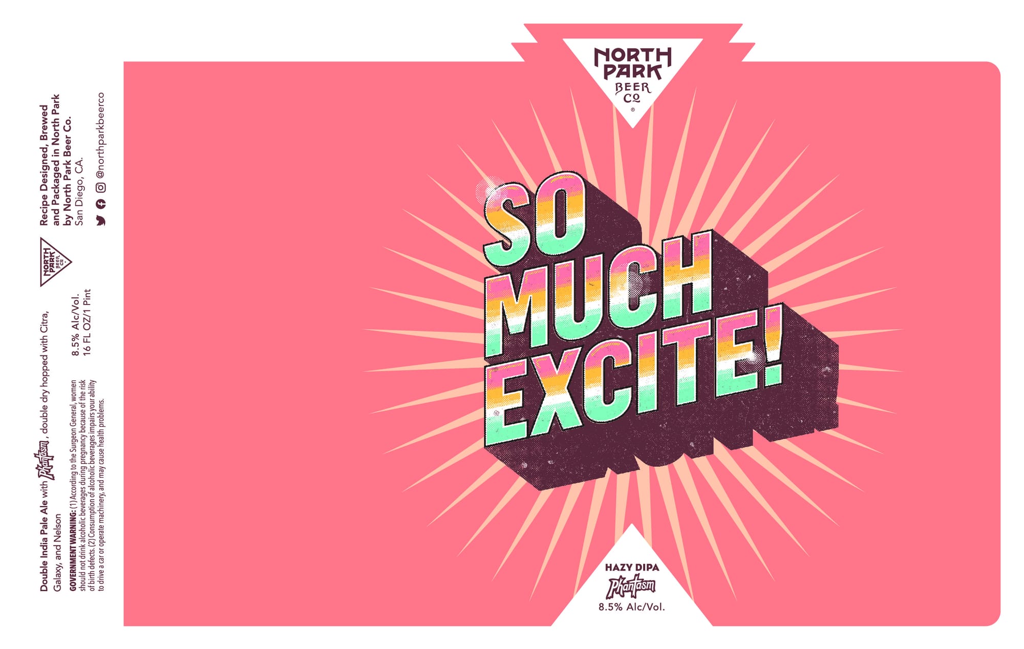 So Much Excite! by North Park Beer Co. - beer label