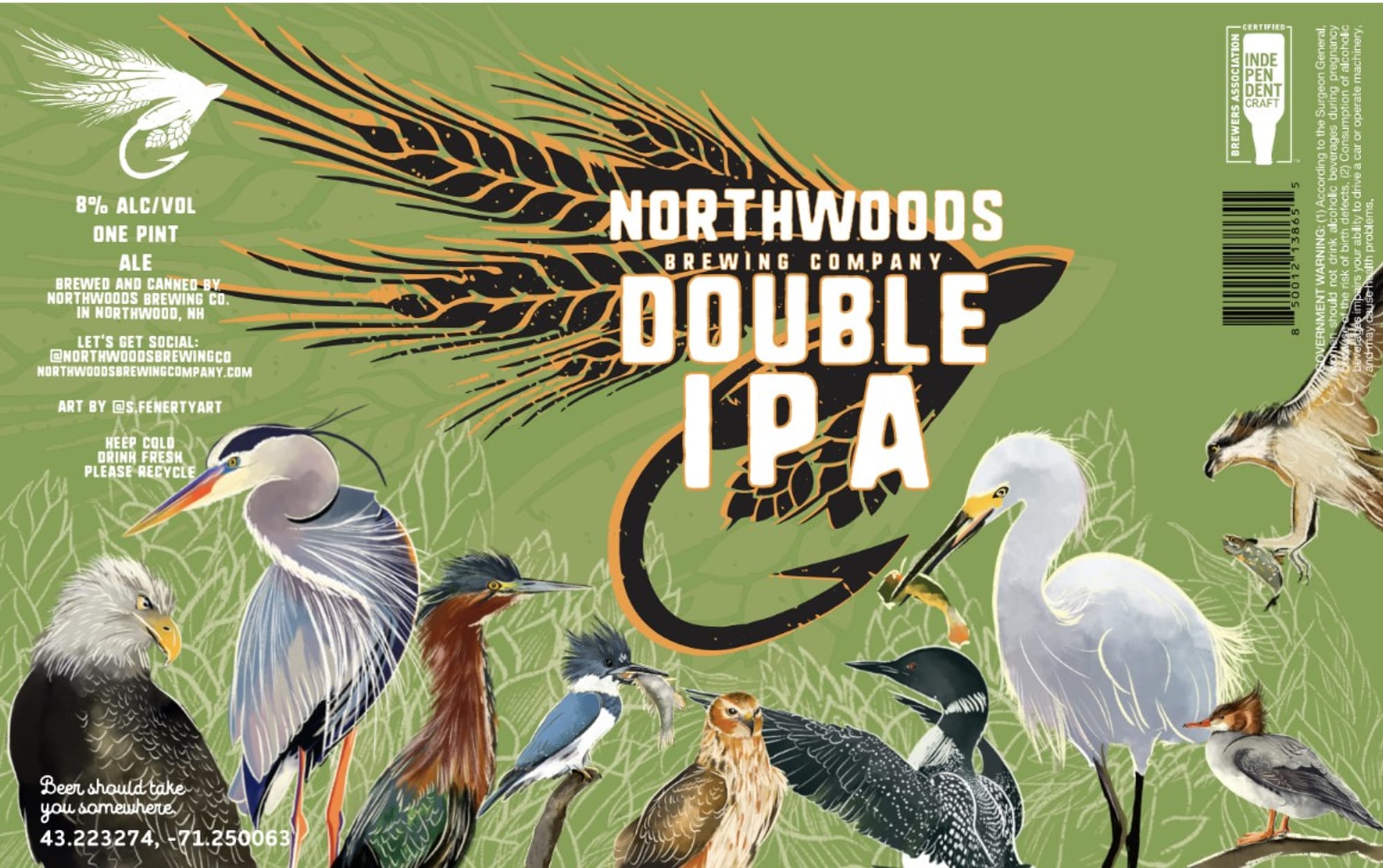 Double IPA by Northwoods Brewing Company - beer label