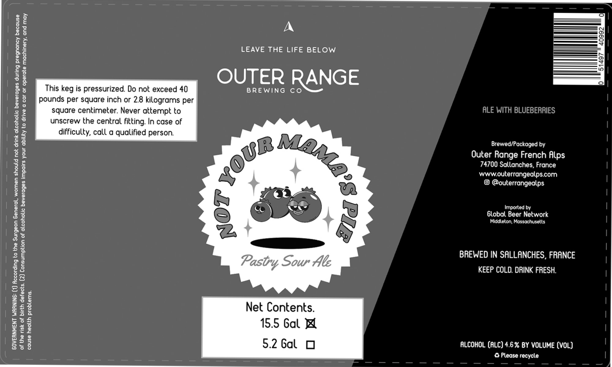 Not Your Mama’s Pie by Outer Range Brewing Co - beer label