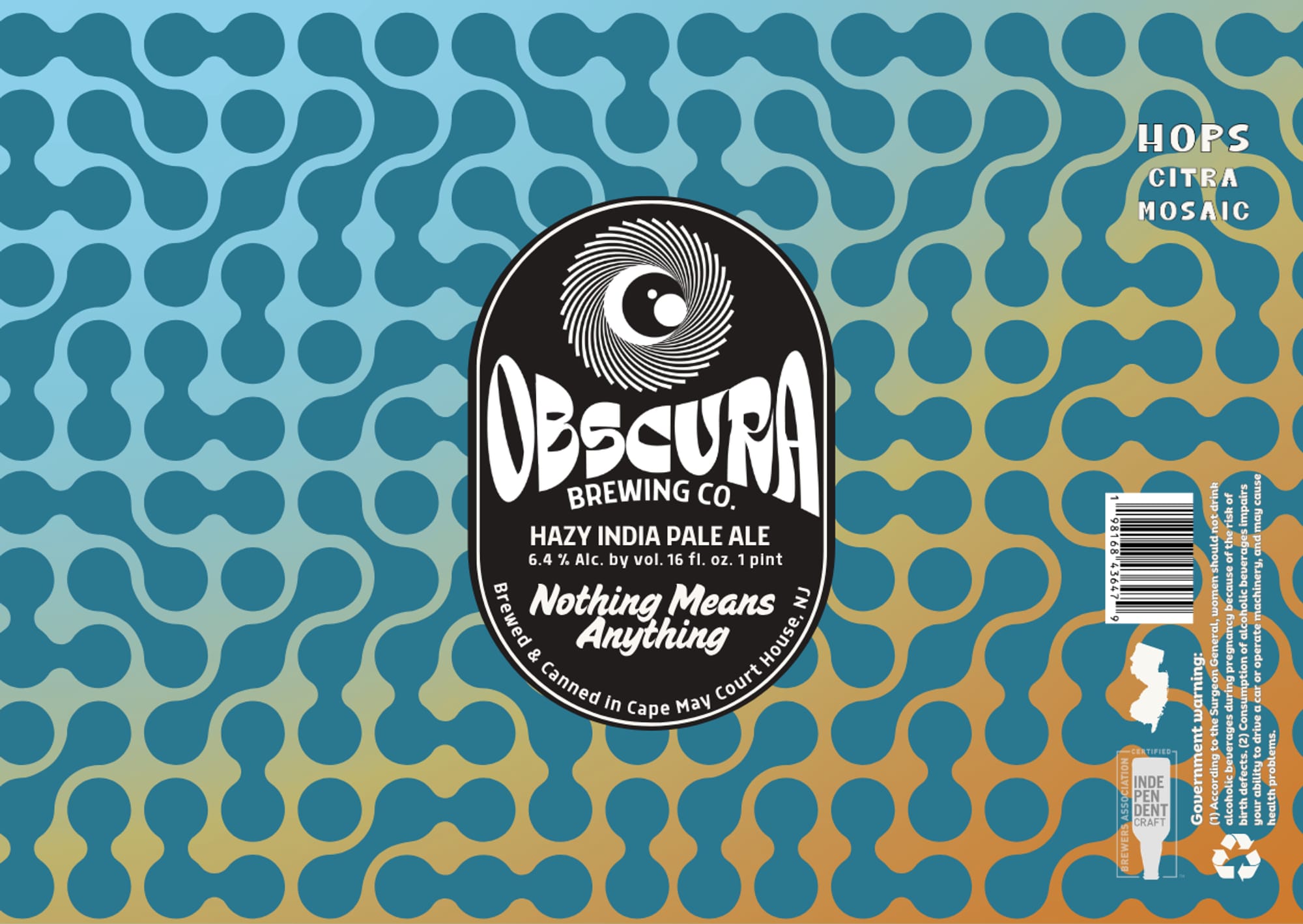 Nothing Means Anything by Obscura Brewing Co. - beer label