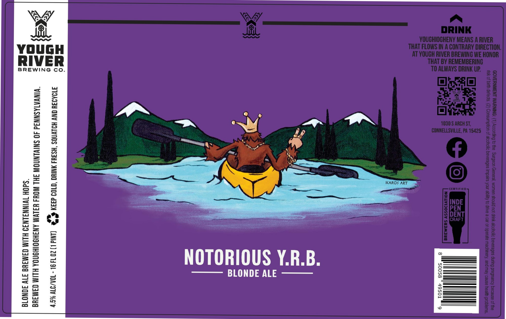 Notorious Y.R.B. by Yough River Brewing Co. - beer label
