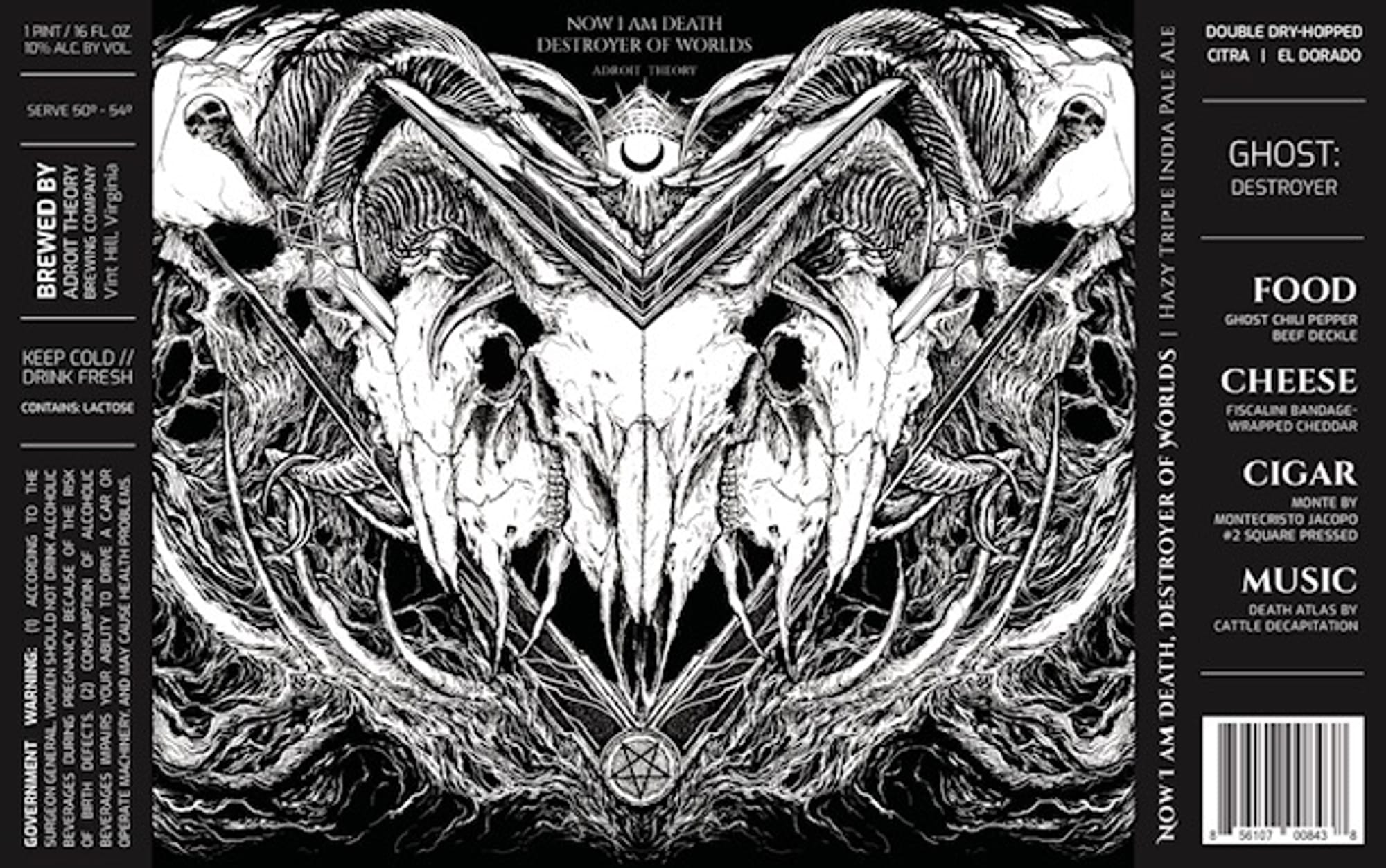 Now I Am Death, Destroyer of Worlds by Adroit Theory Brewing Company - beer label