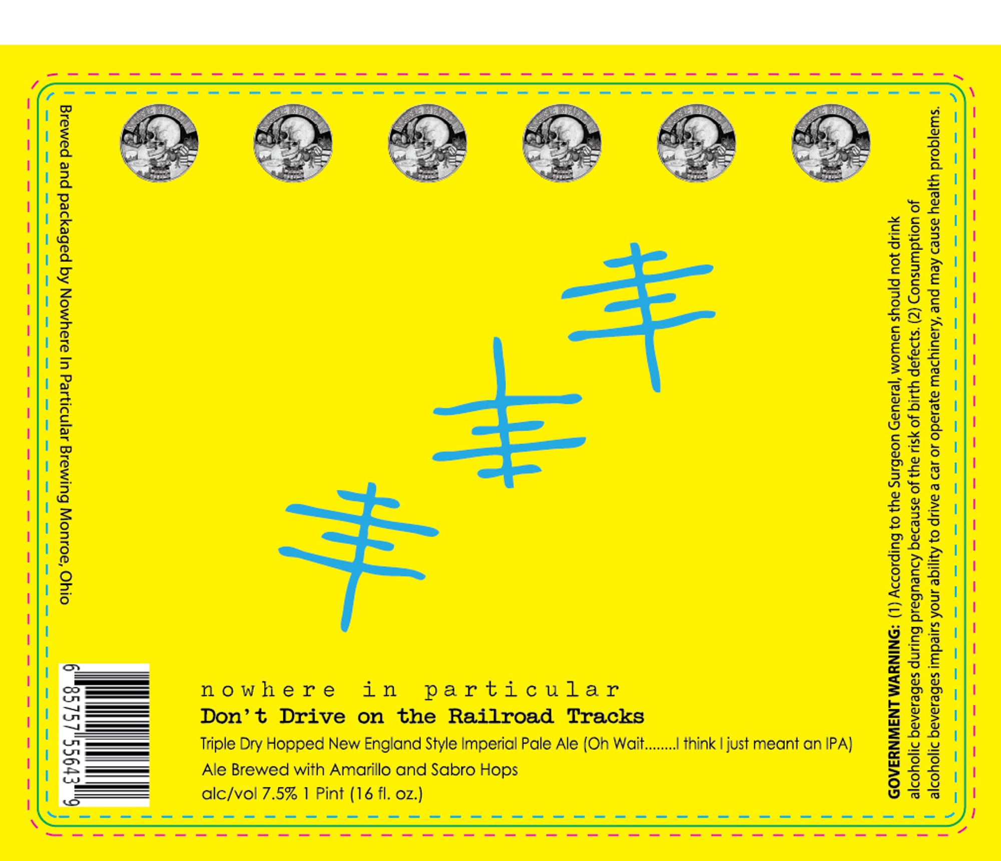 Don’t Drive on the Railroad Tracks by Nowhere in Particular Brewing - beer label