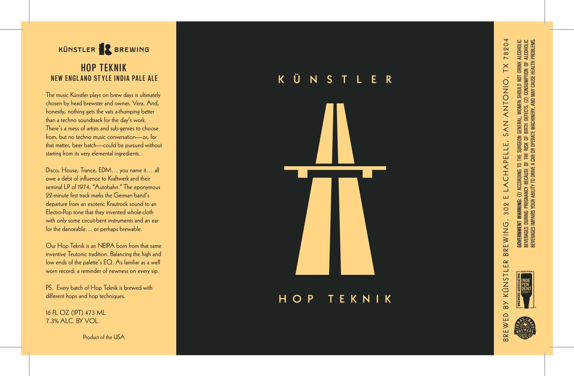 Hop Teknik by Künstler Brewing - beer label