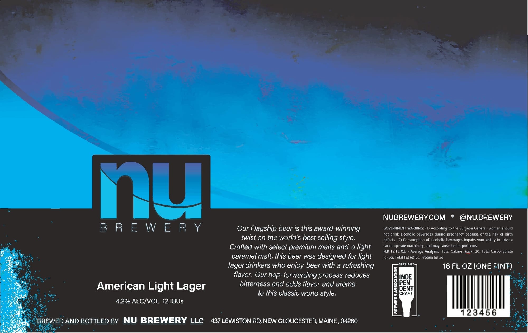 American Light Lager by Nu Brewery - beer label