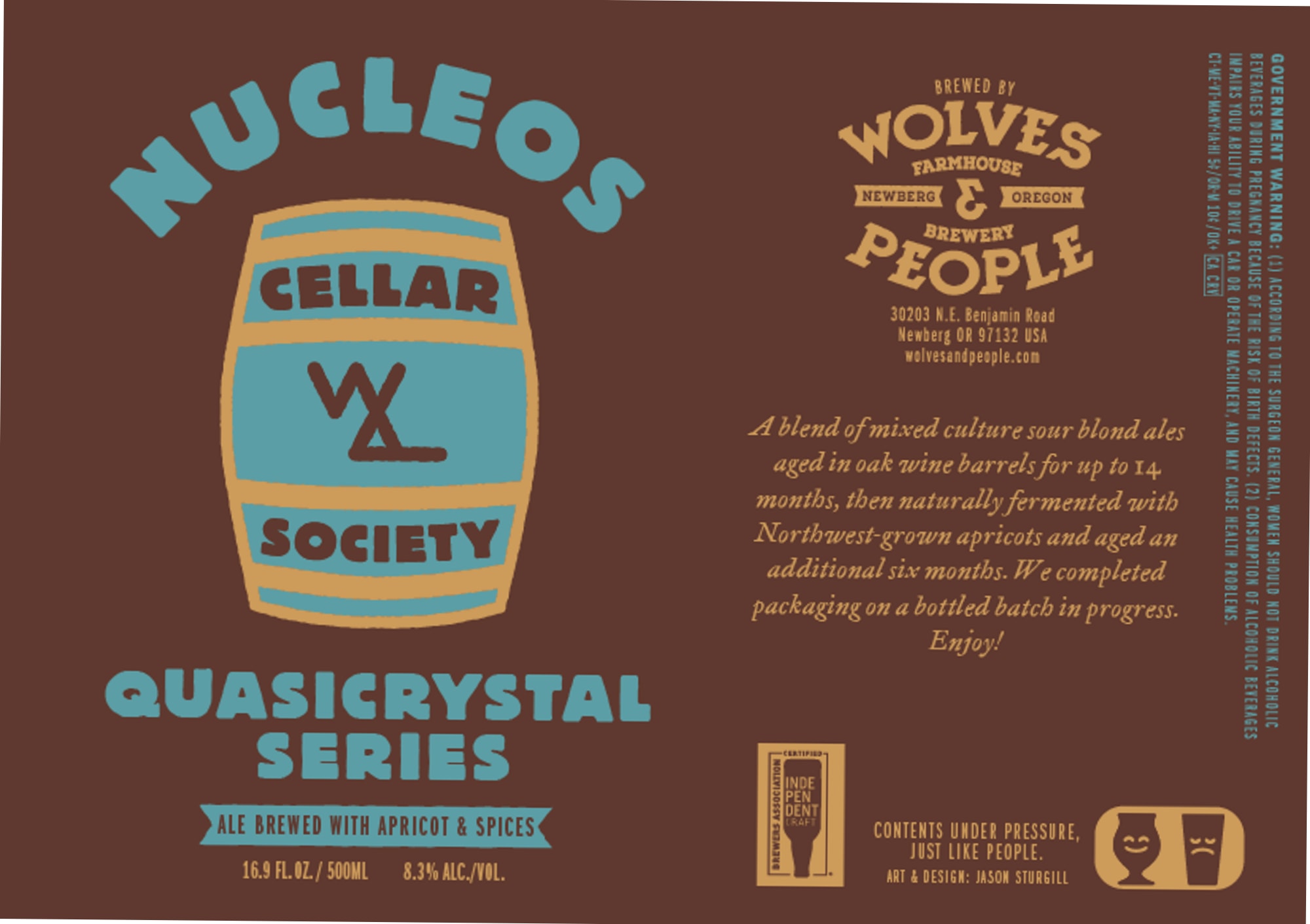 Nucleus - X by Wolves & People Farmhouse Brewery - beer label