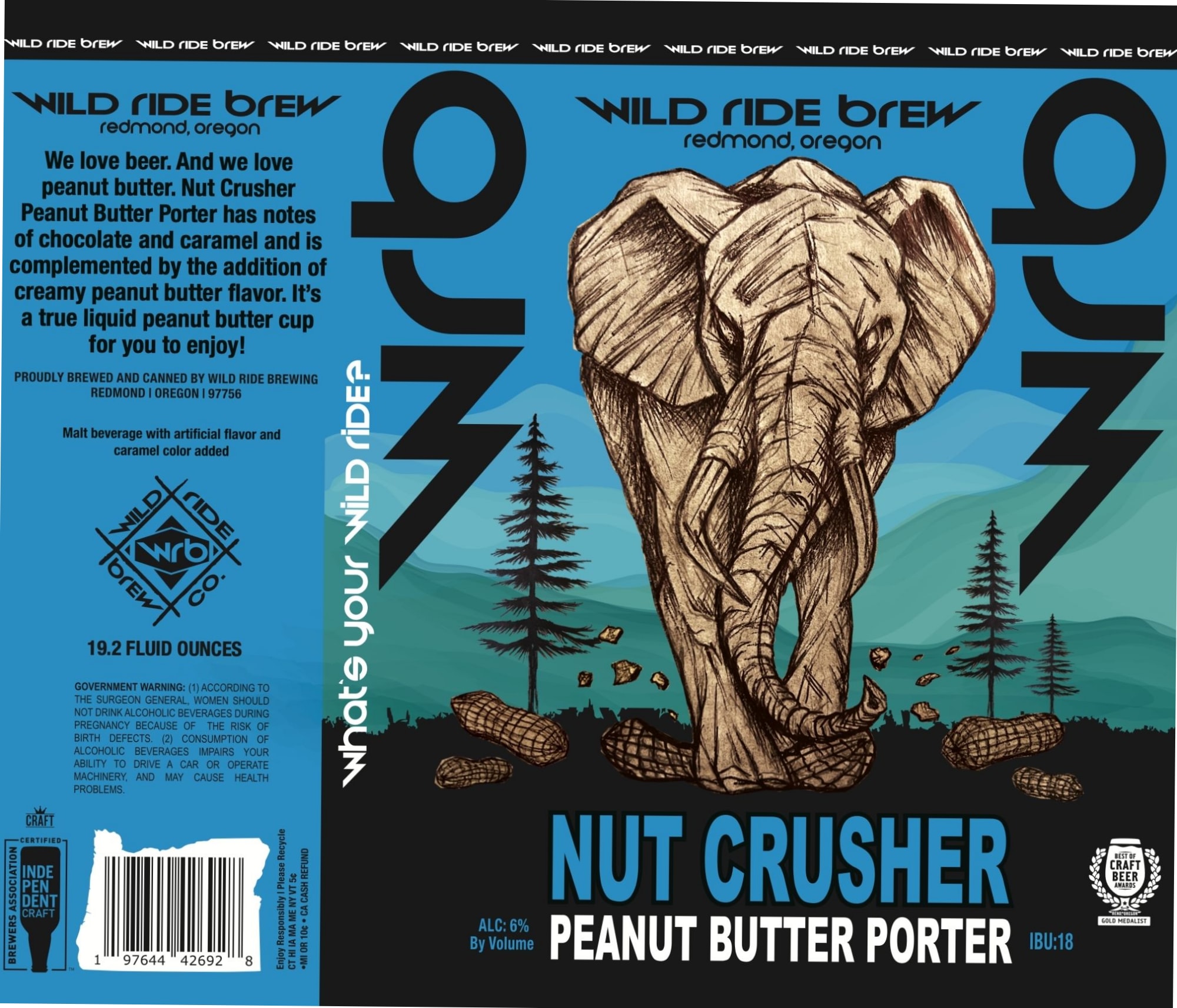 Nut Crusher by Wild Ride Brew - beer label