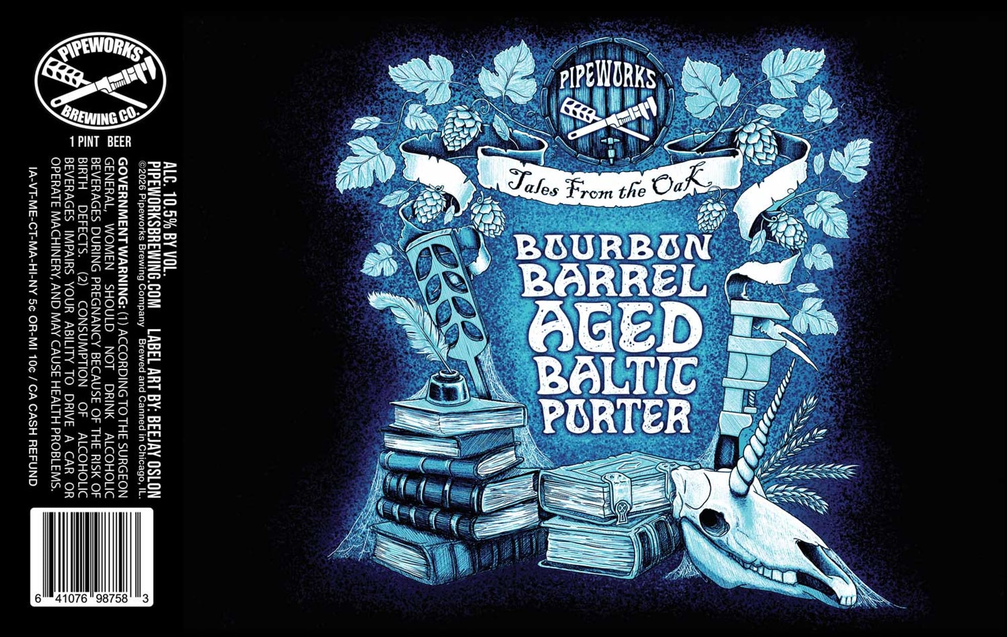 Tales From the Oak by Pipeworks Brewing Co. - beer label