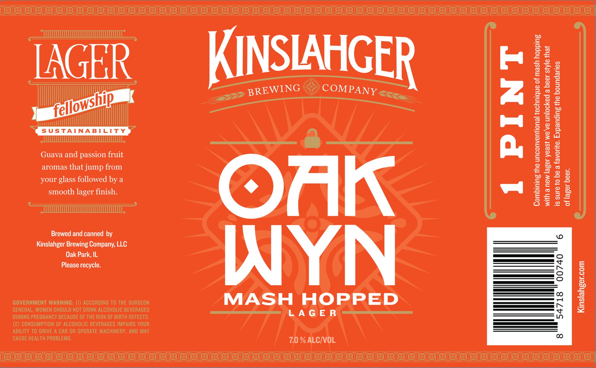Oak Wyn by Kinslahger Brewing Company - beer label