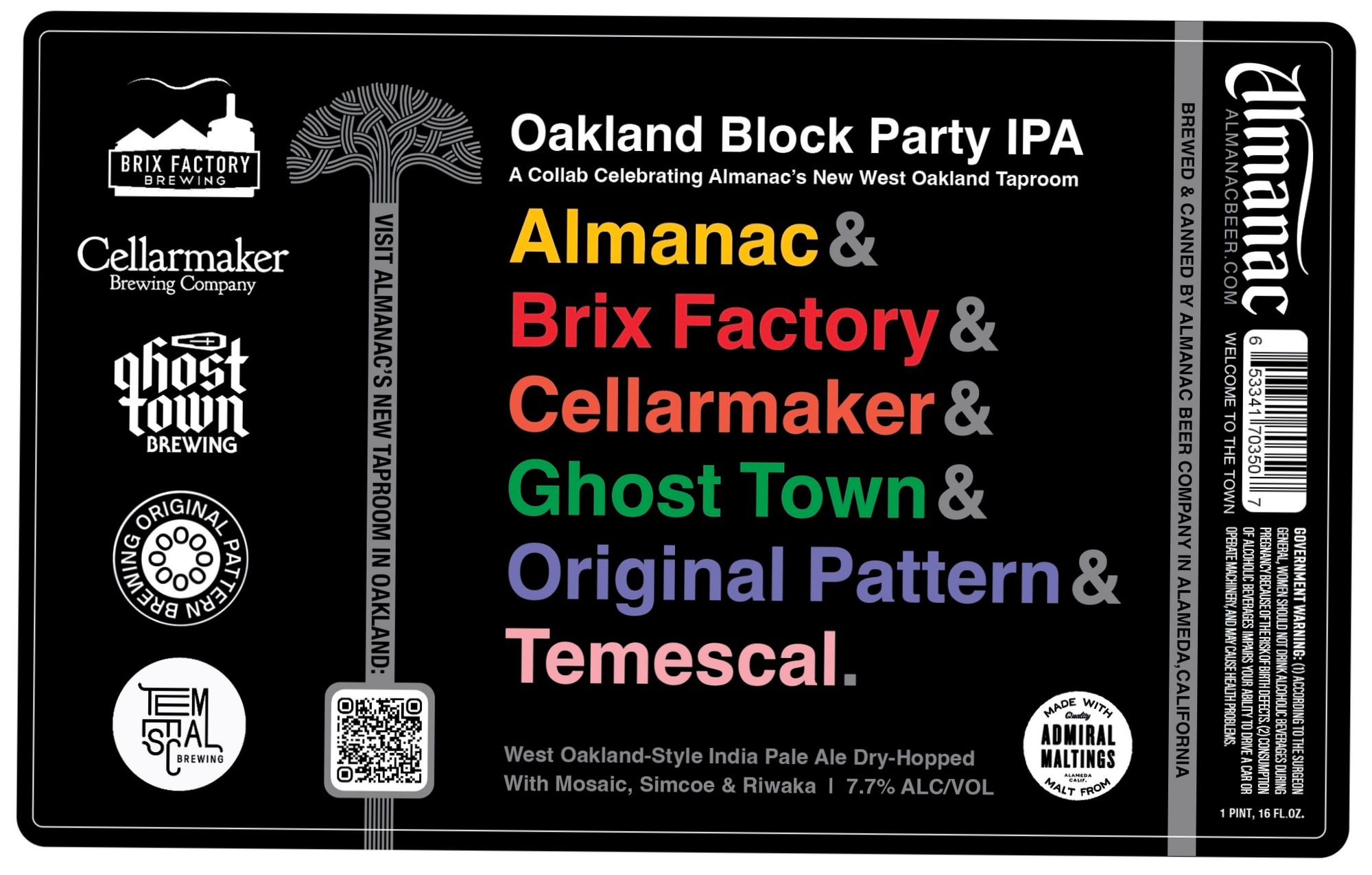 Oakland Block Party by Almanac Beer Co. - beer label