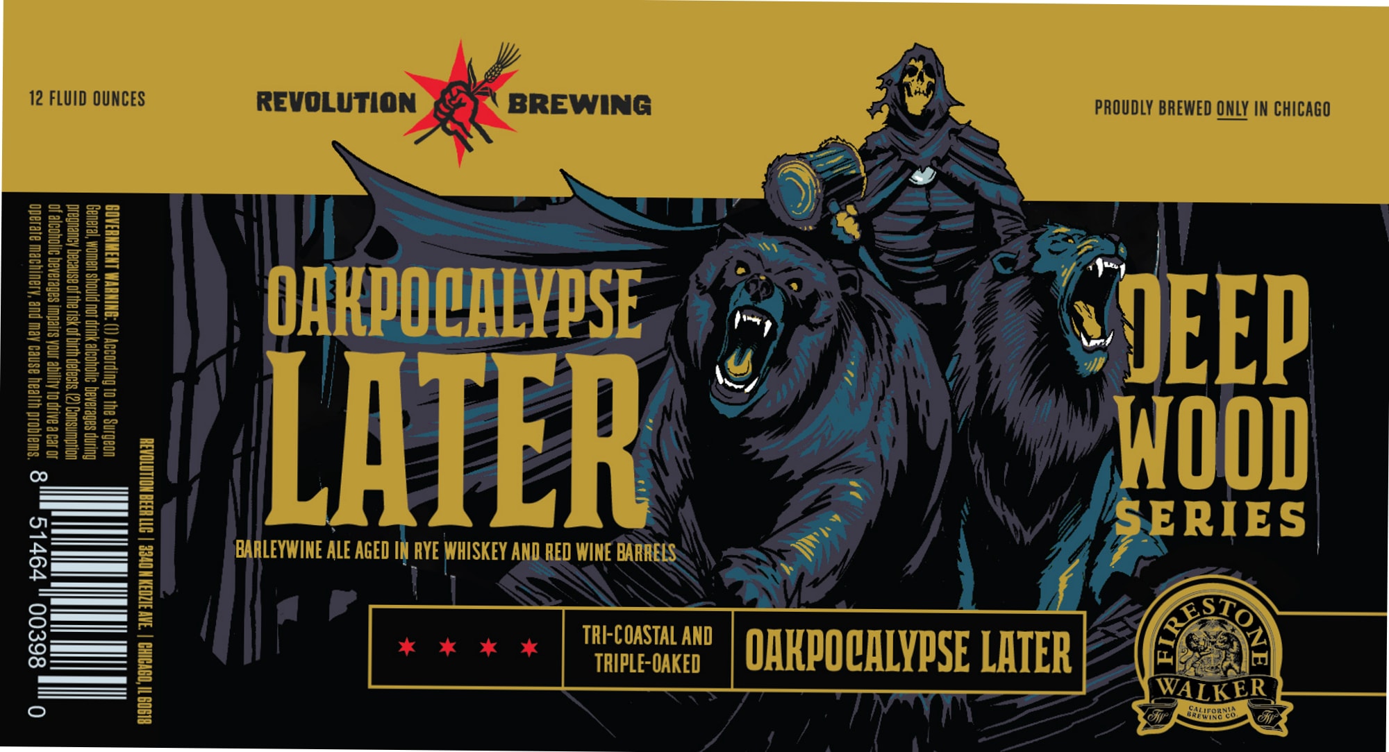 Oakpocalypse Later by Revolution Brewing - beer label