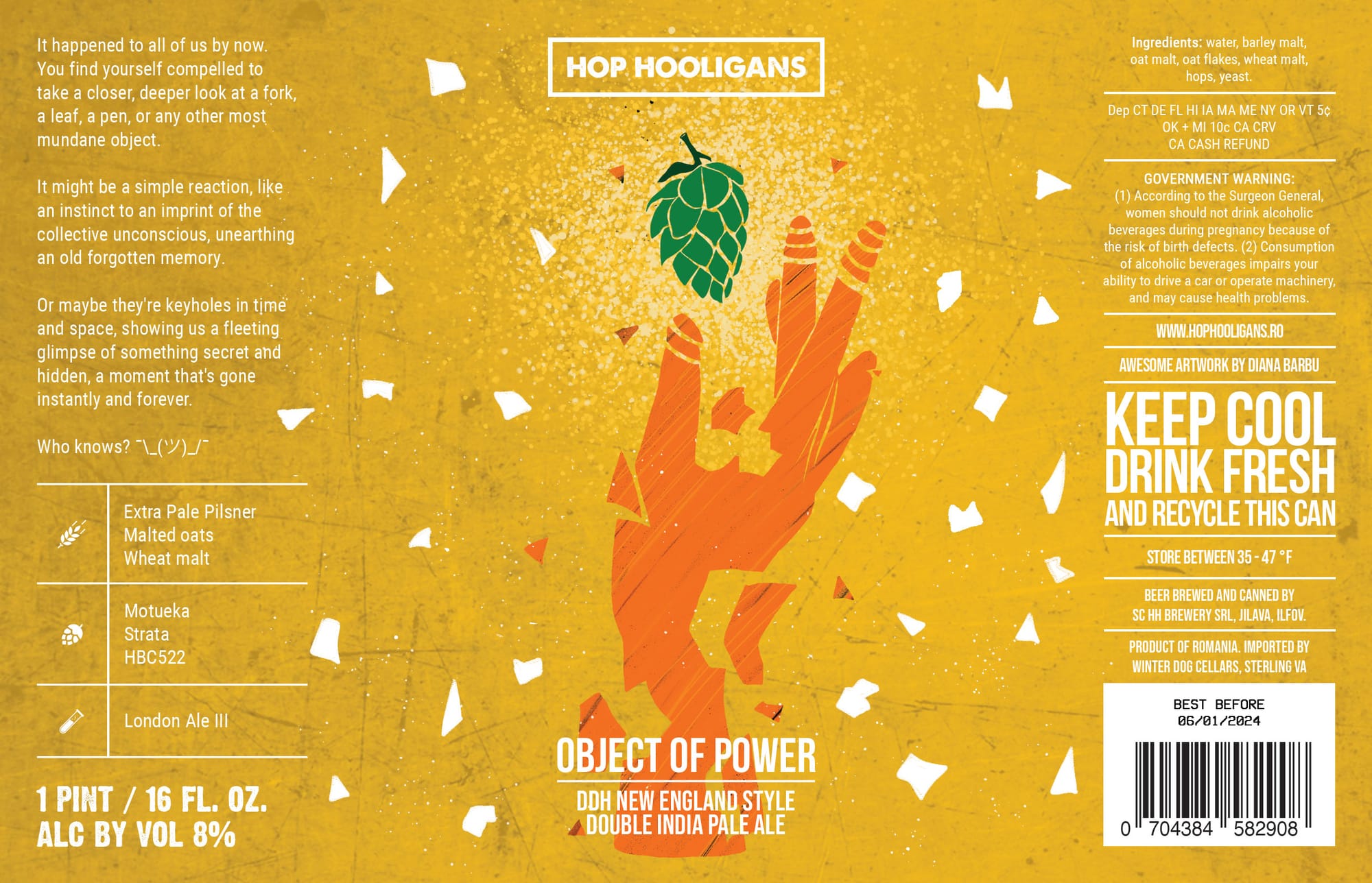Object of Power by Hop Hooligans - beer label