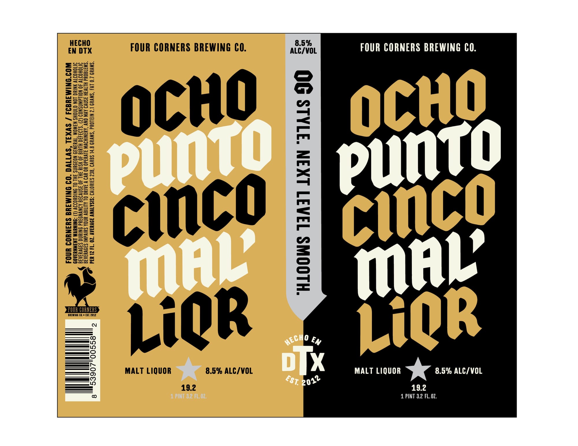 Ocho Punto Cinco by Four Corners Brewing Co. - beer label