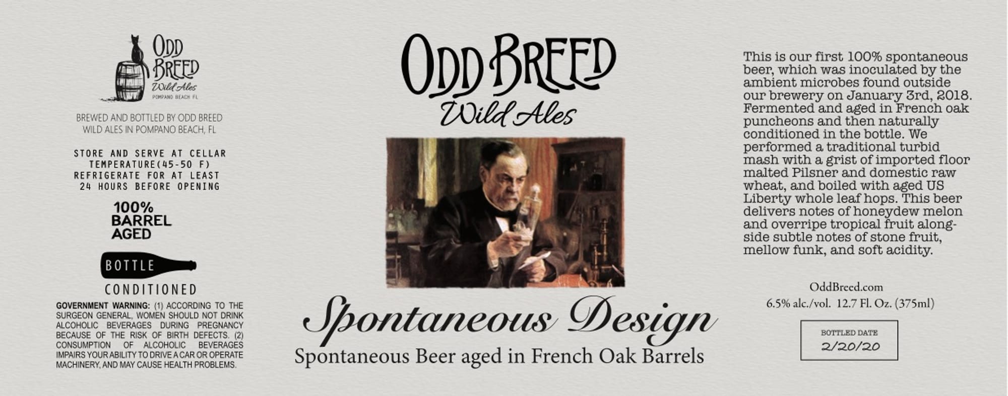 Spontaneous Design by Odd Breed Wild Ales - beer label