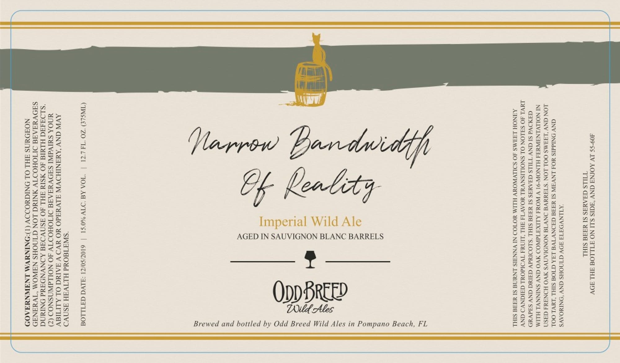 Narrow Bandwidth of Reality by Odd Breed Wild Ales - beer label