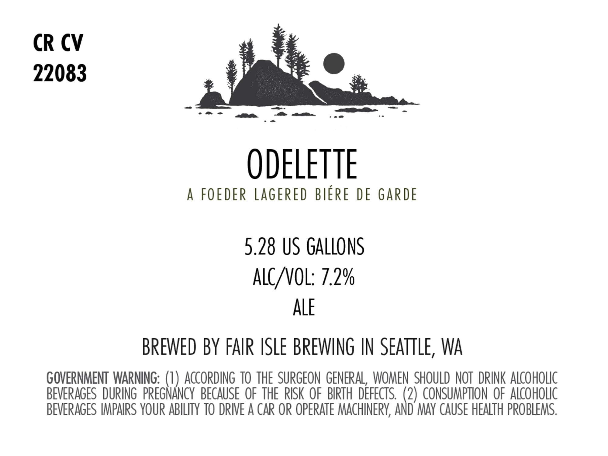 Odelette by Fair Isle Brewing - beer label