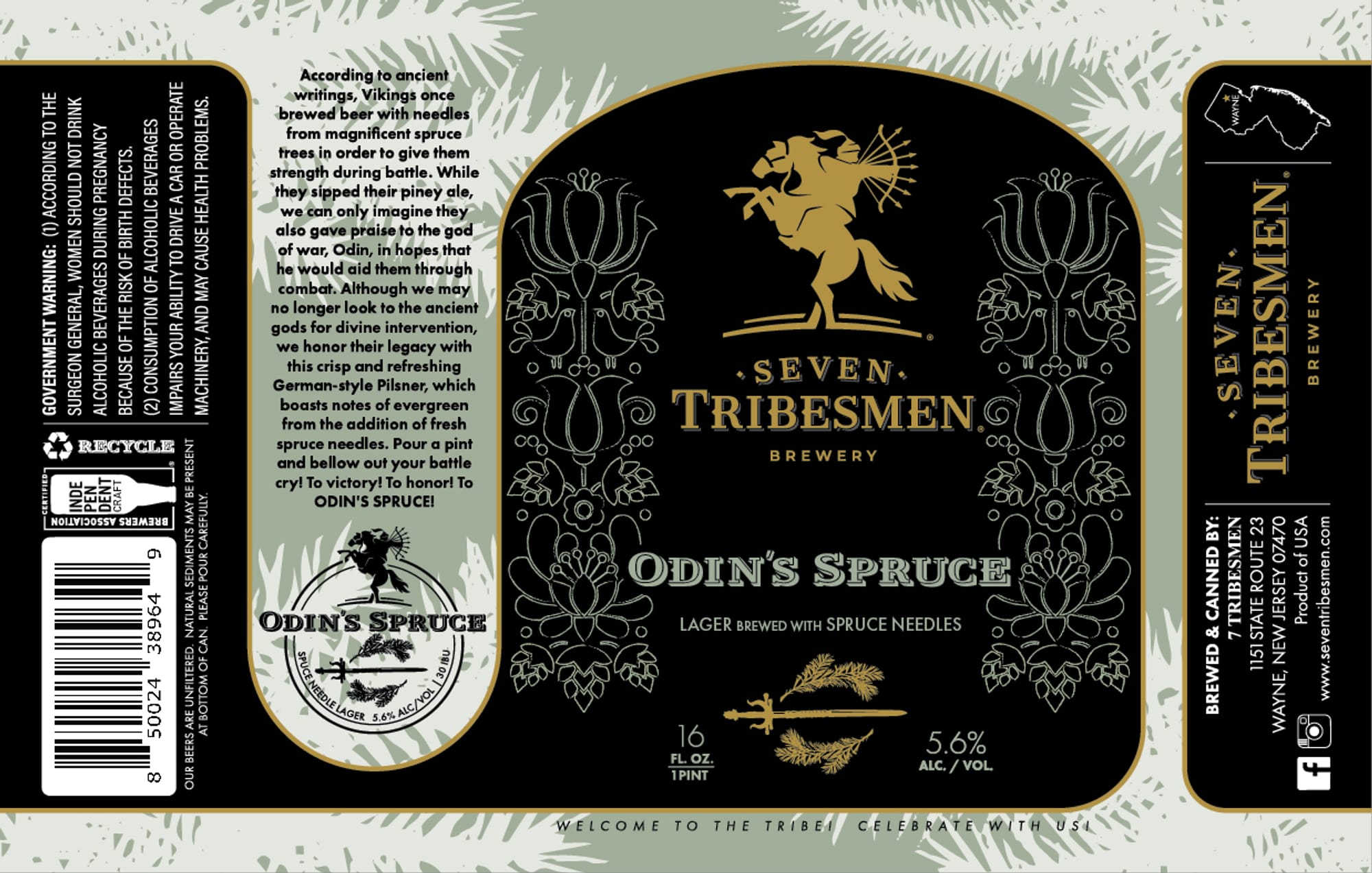 Odin's Spruce by Seven Tribesmen Brewery - beer label