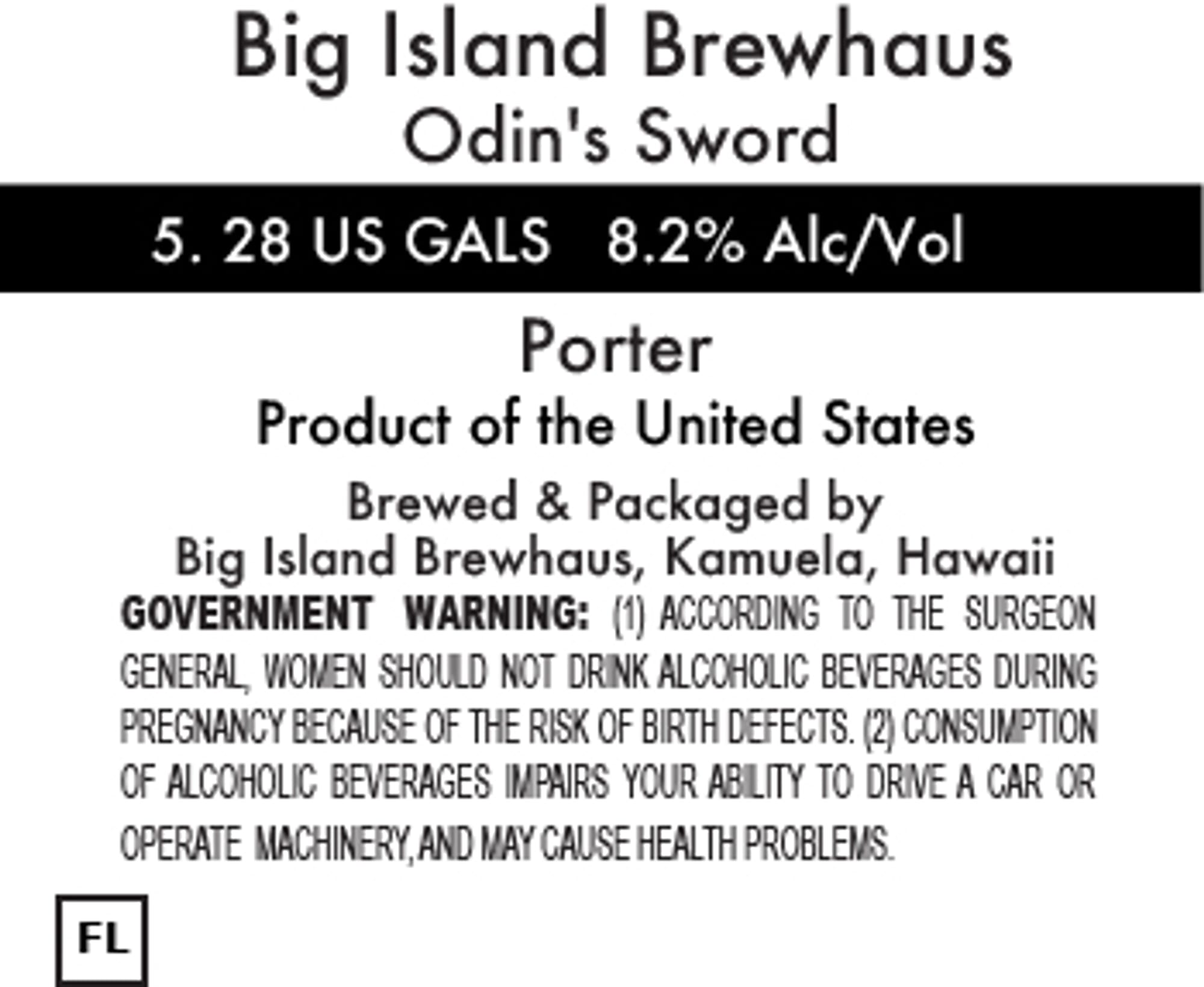 Odin's Sword by Big Island Brewhaus - beer label