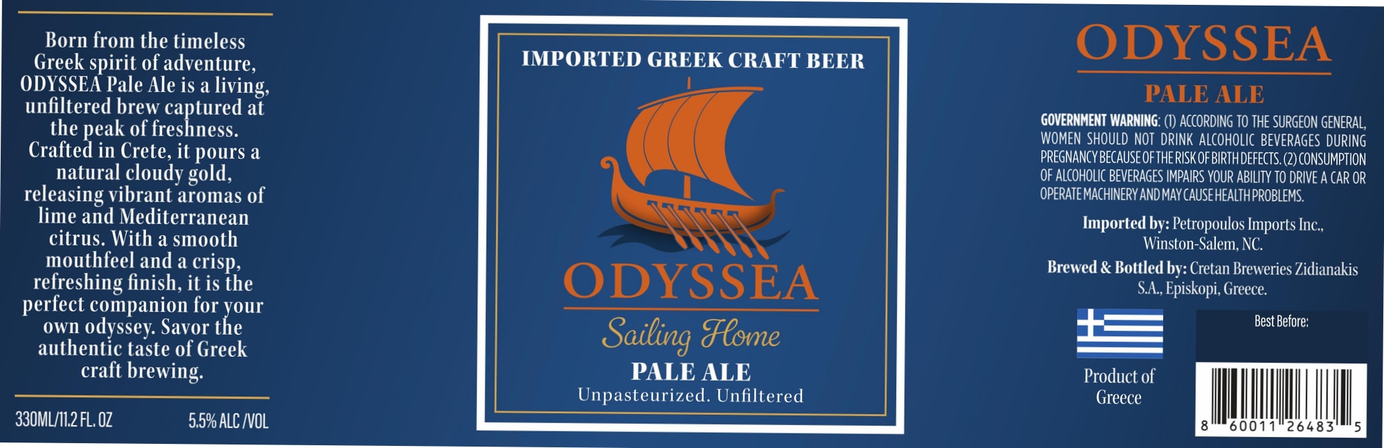 Odyssea Pale Ale by Cretan Breweries Zidanakis - beer label
