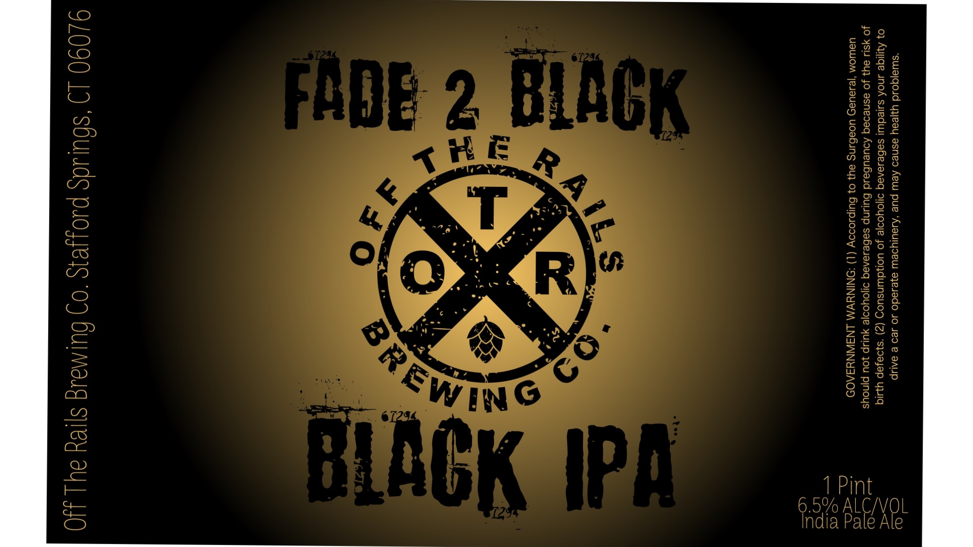 Fade 2 Black by Off the Rails Brewing Co. - beer label