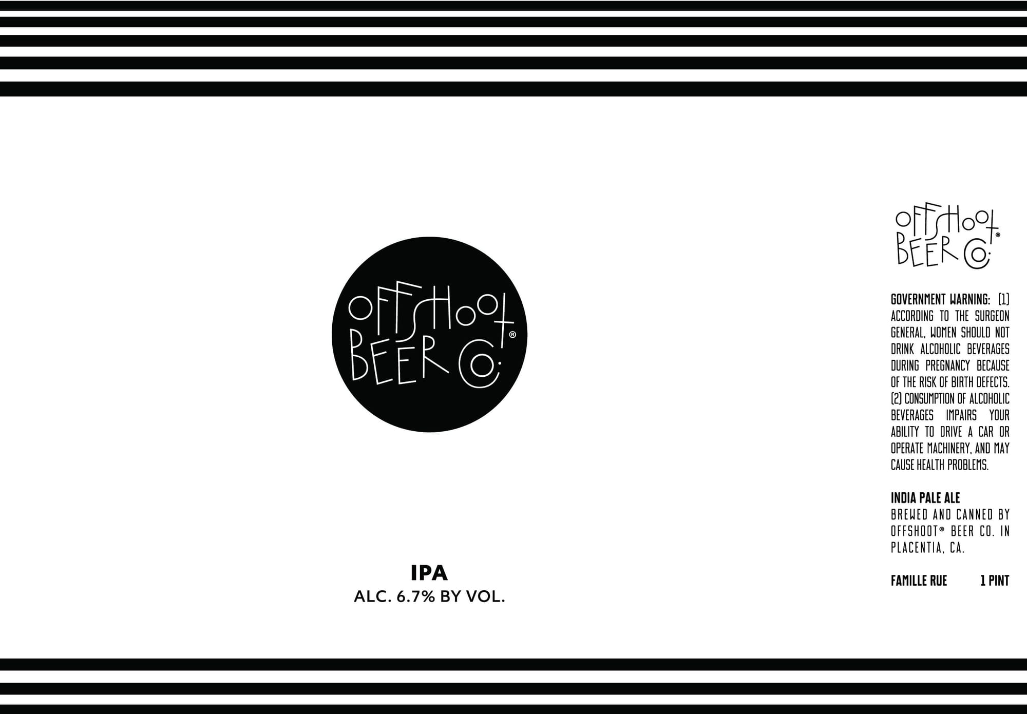 Famille Rue by Offshoot Beer Co. - beer label
