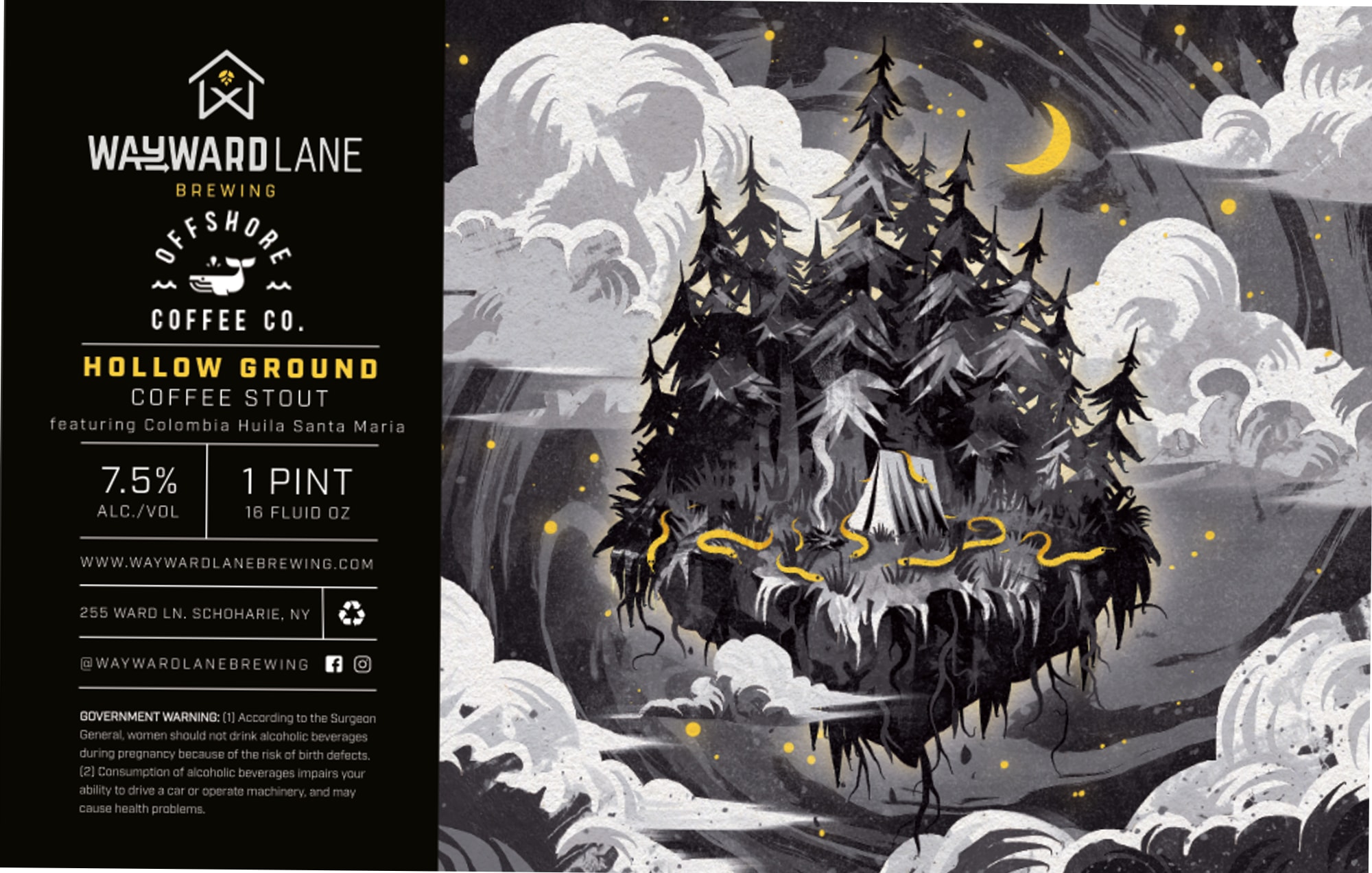 Offshore Hollow Ground by Wayward Lane Brewing - beer label