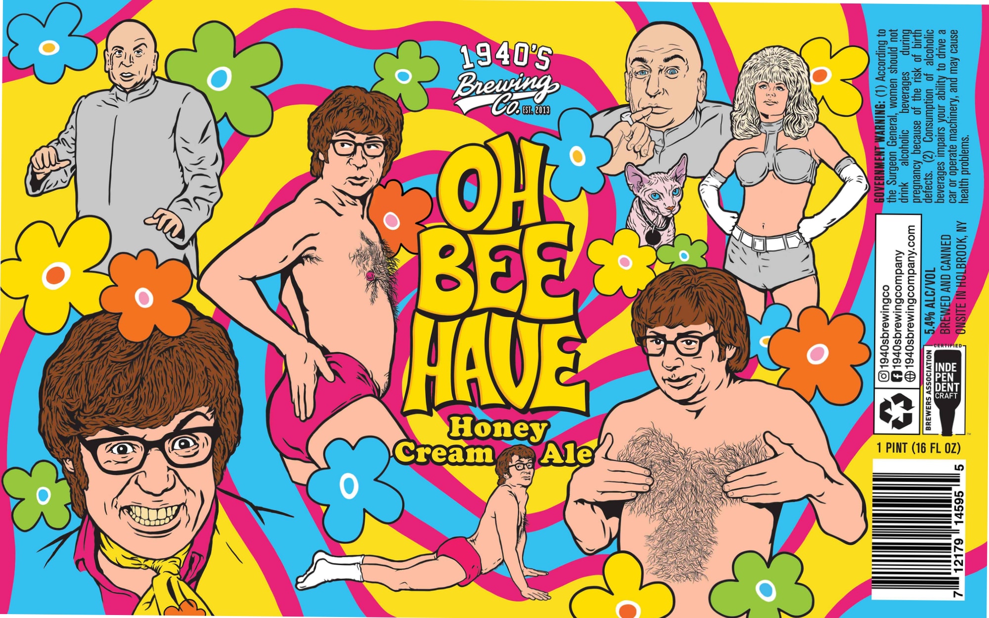 Oh Bee Have Honey Cream Ale by 1940’s Brewing Co. - beer label