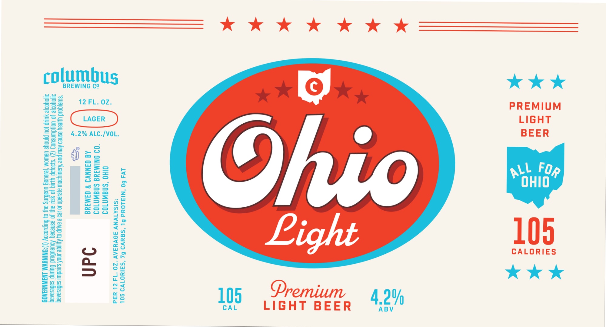 Ohio Light by Columbus Brewing Co. - beer label