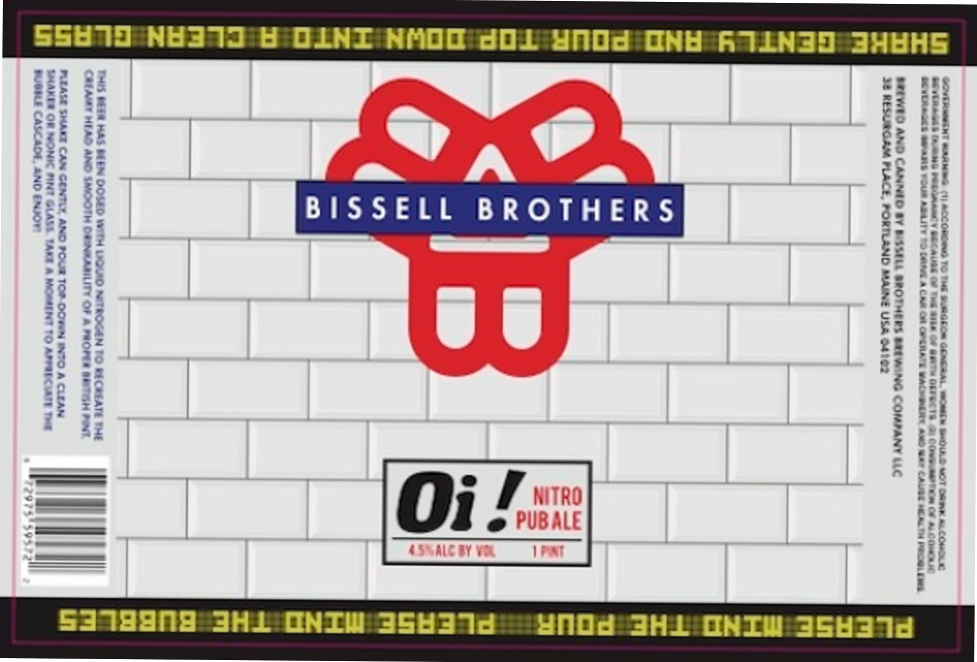 Oi! Nitro Pub Ale by Bissell Brothers - beer label