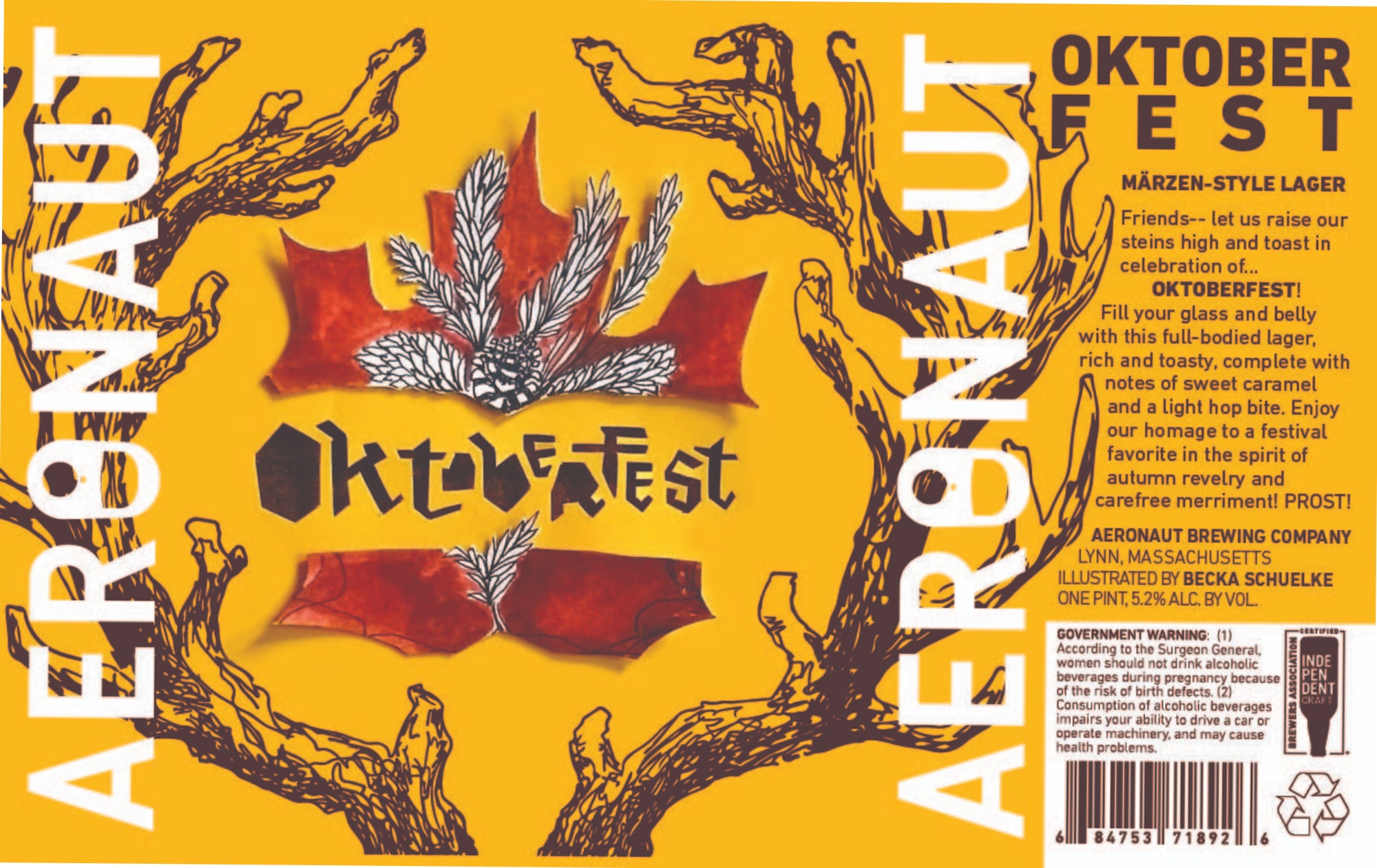 Oktoberfest by Aeronaut Brewing Company - beer label