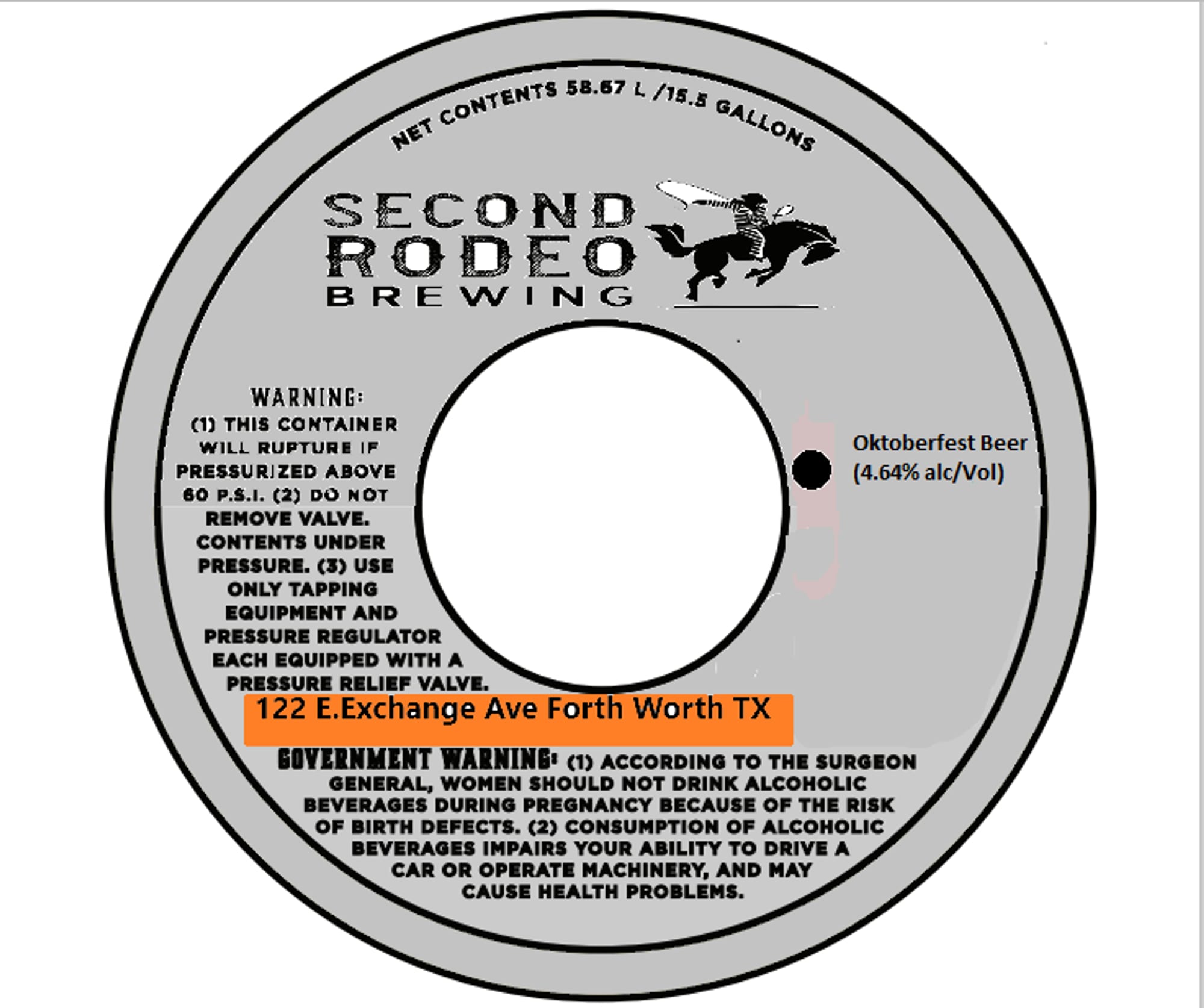 Oktoberfest Beer by Second Rodeo Brewing - beer label