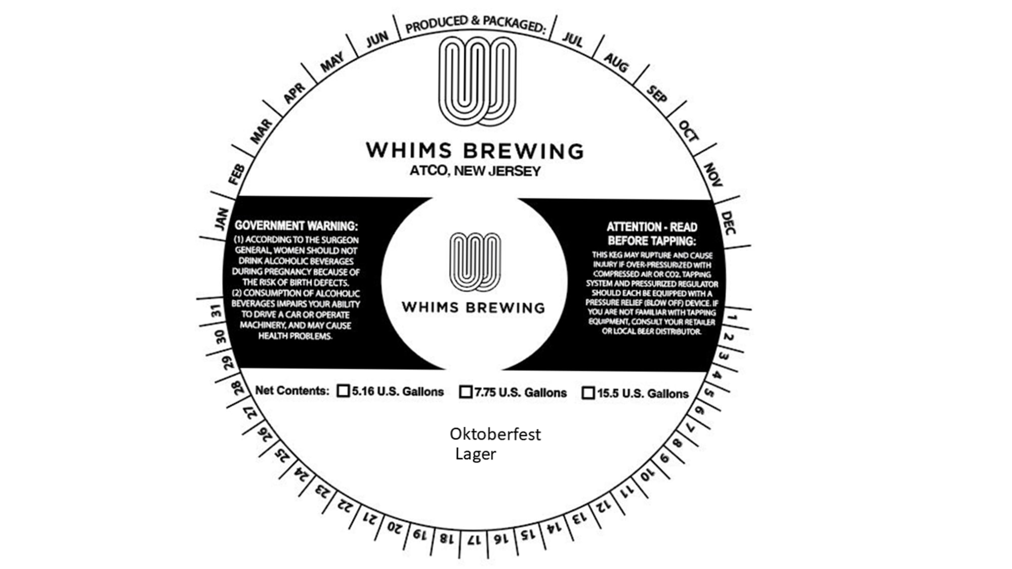 Oktoberfest Lager by Whims Brewing - beer label