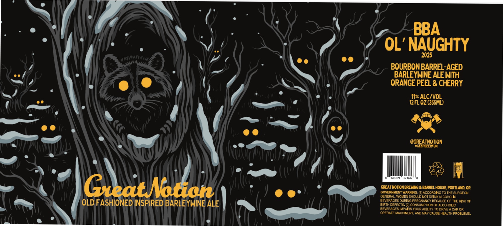 Ol' Naughty by Great Notion - beer label