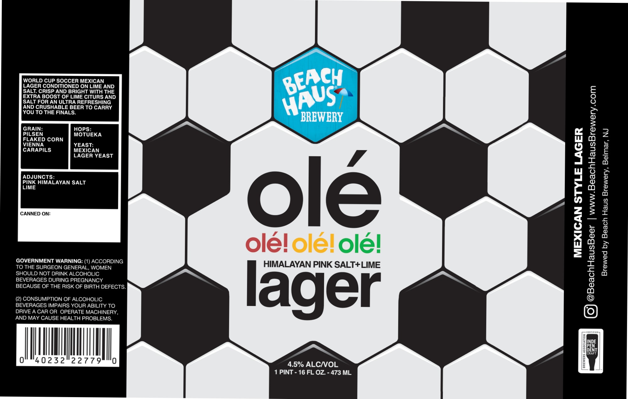 Olé! Olé! Olé! Lager by Beach Haus Brewery - beer label