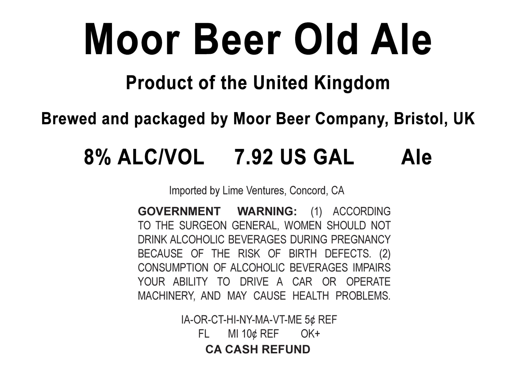 Old Ale by Moor Beer Company - beer label