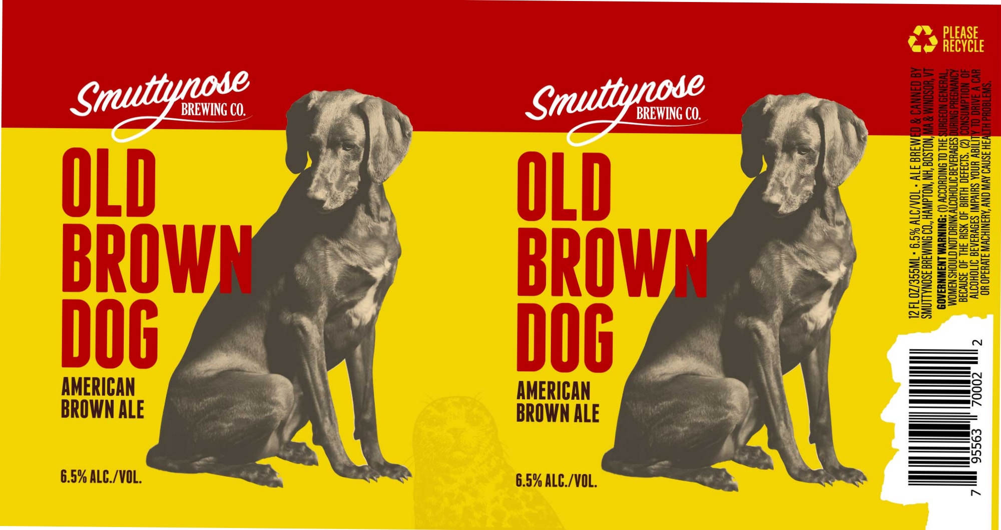 Old Brown Dog by Smuttynose Brewing Co. - beer label