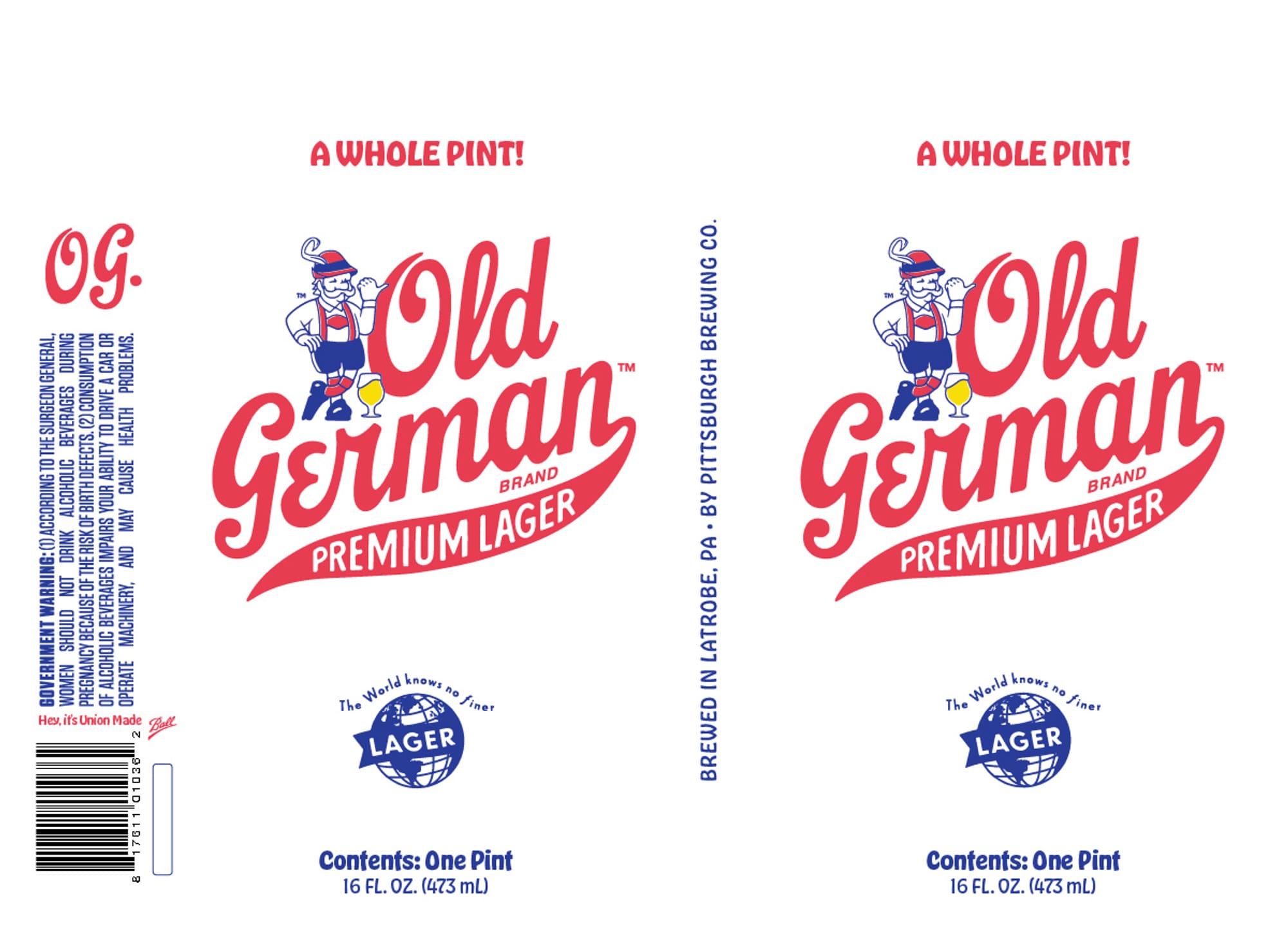 Old German Lager by Pittsburgh Brewing Co. - beer label