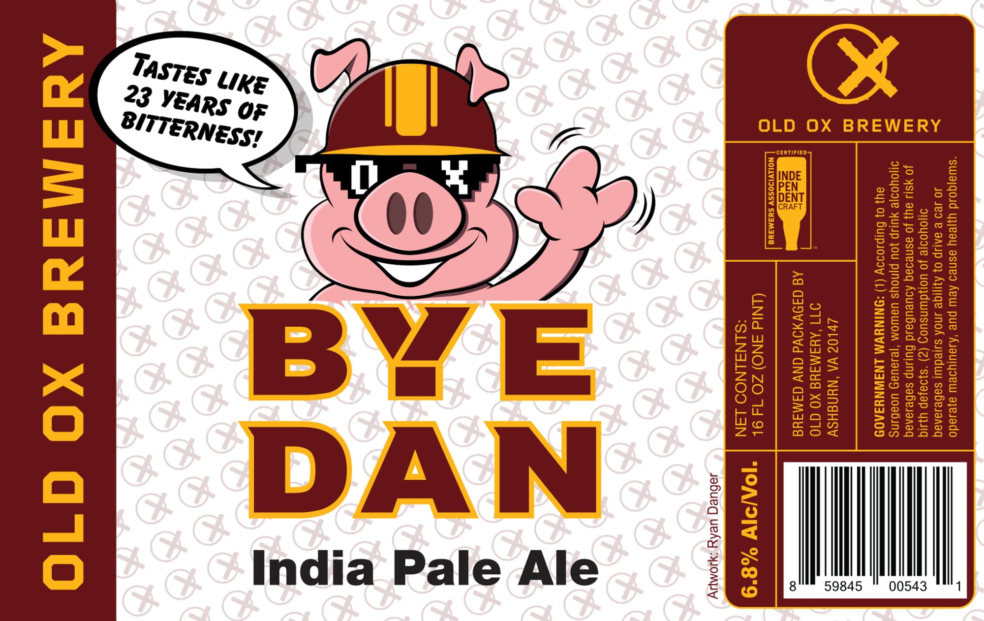 Bye Dan by Old Ox Brewery - beer label