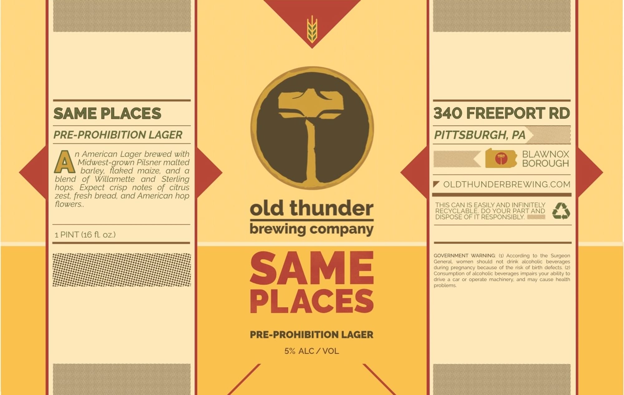 Same Places by Old Thunder Brewing Company - beer label