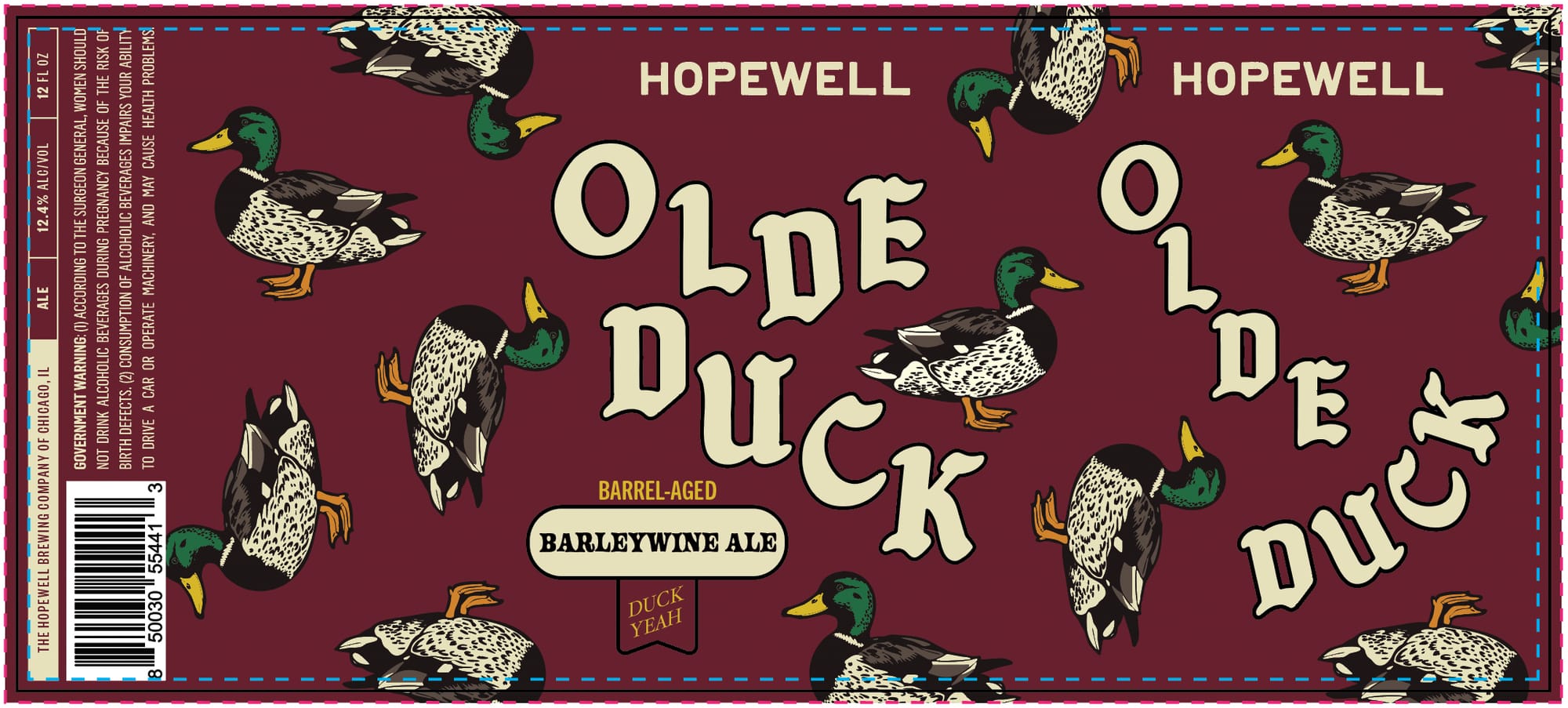 Olde Duck by Hopewell Brewing Company - beer label