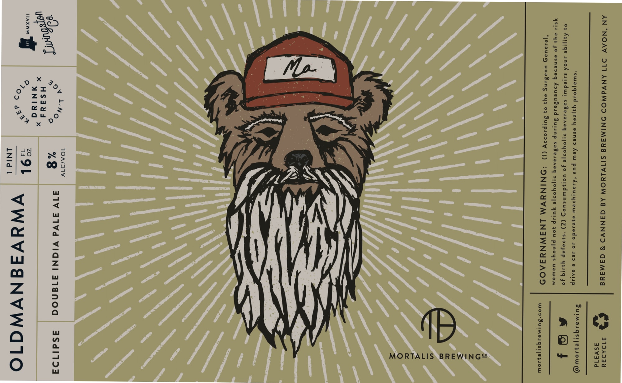 Oldmanbearma Eclipse by Mortals Brewing - beer label