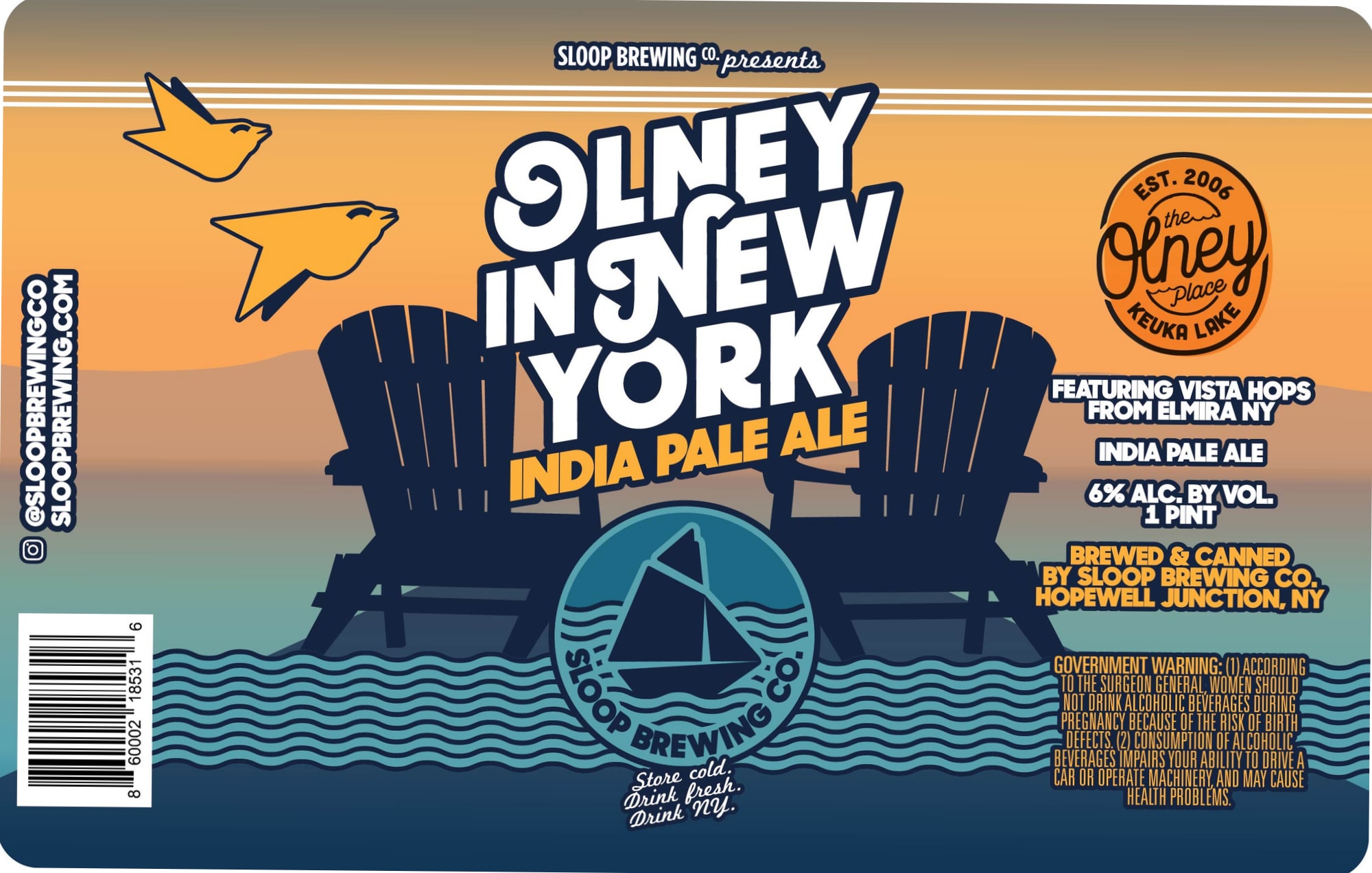 Olney in New York by Sloop Brewing Co. - beer label