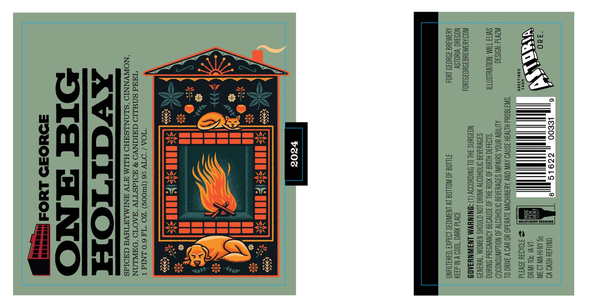 One Big Holiday by Fort George Brewery - beer label