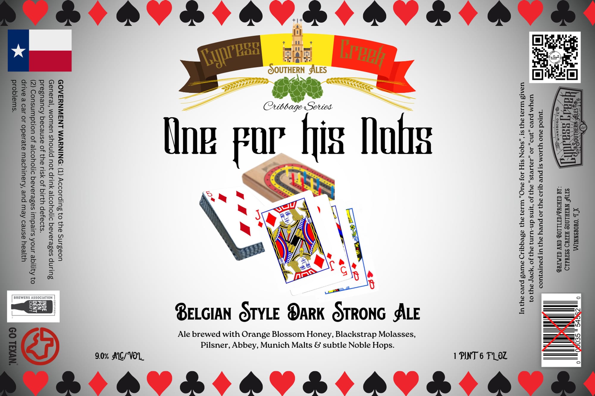 One for His Nobs by Cypress Branch - beer label