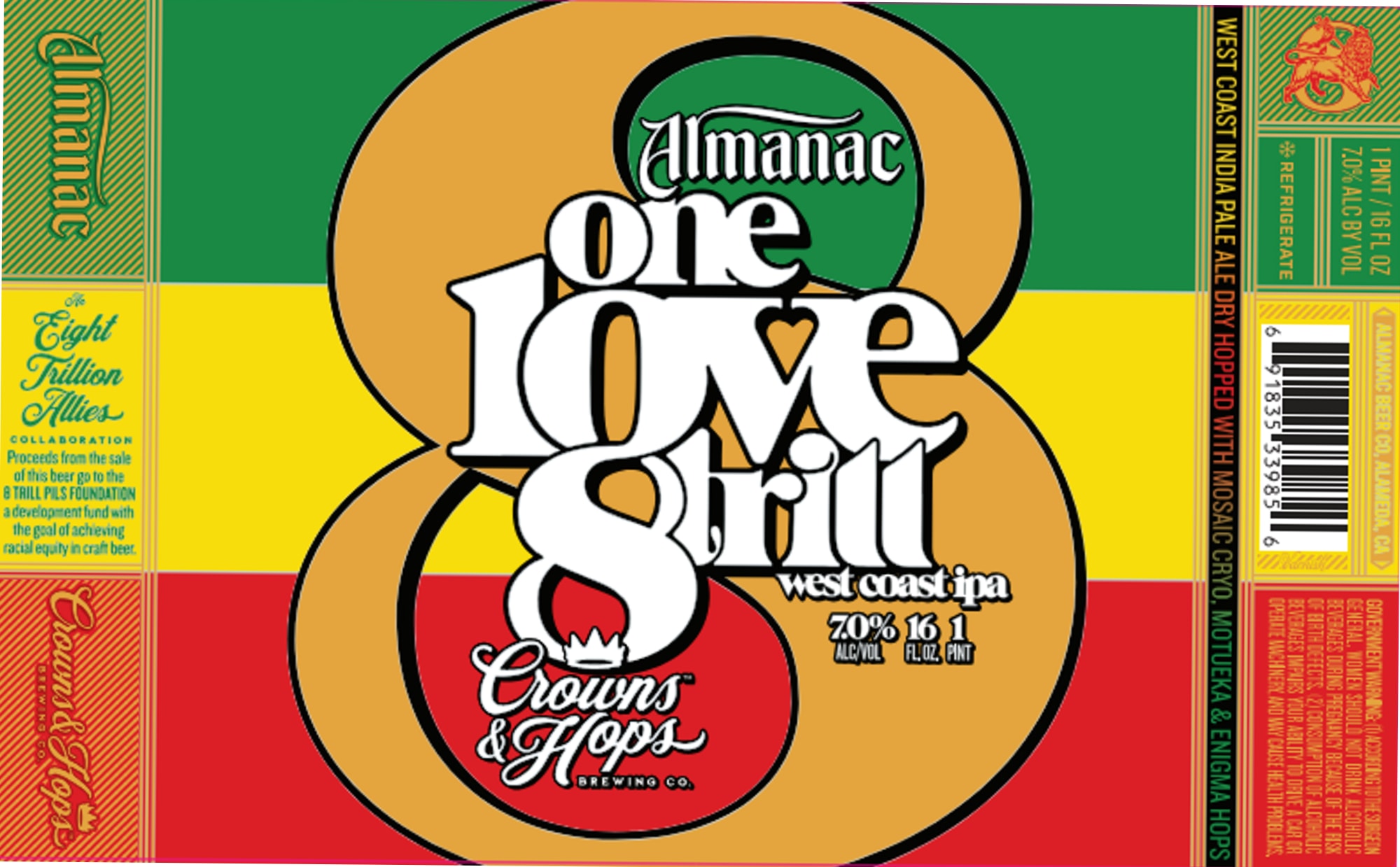 One Love by Almanac Beer Co. - beer label