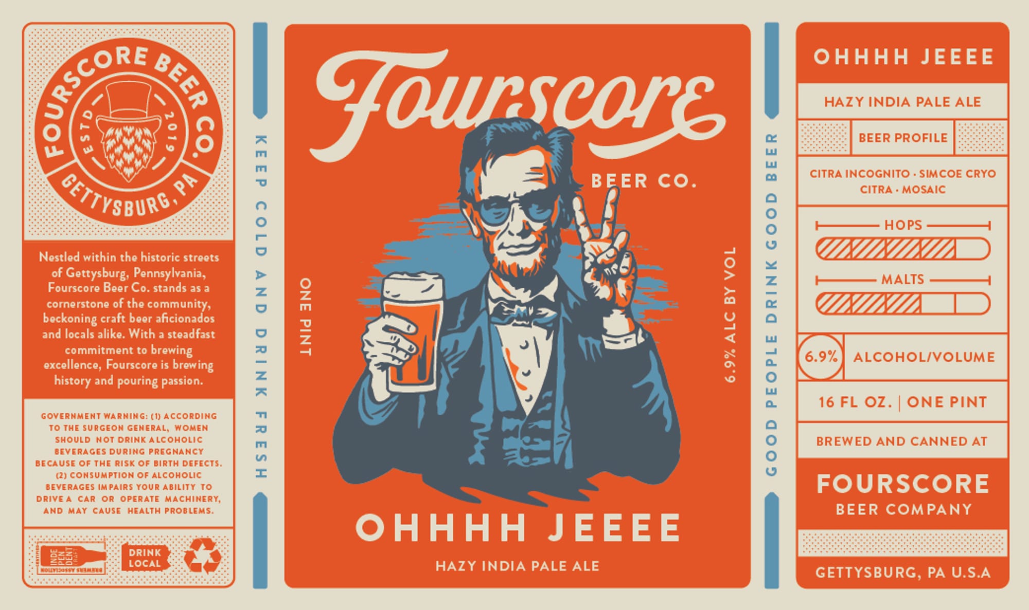 One Pint by Fourscore Beer Co. - beer label