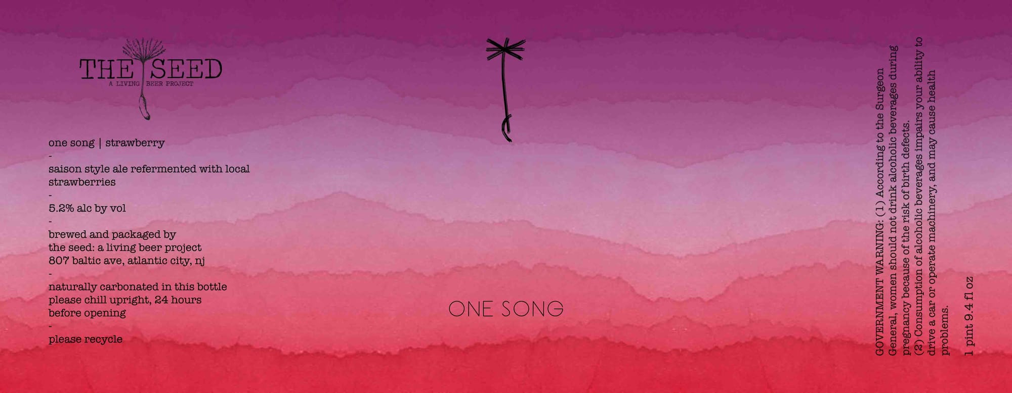 One Song by The Seed: a living beer project - beer label